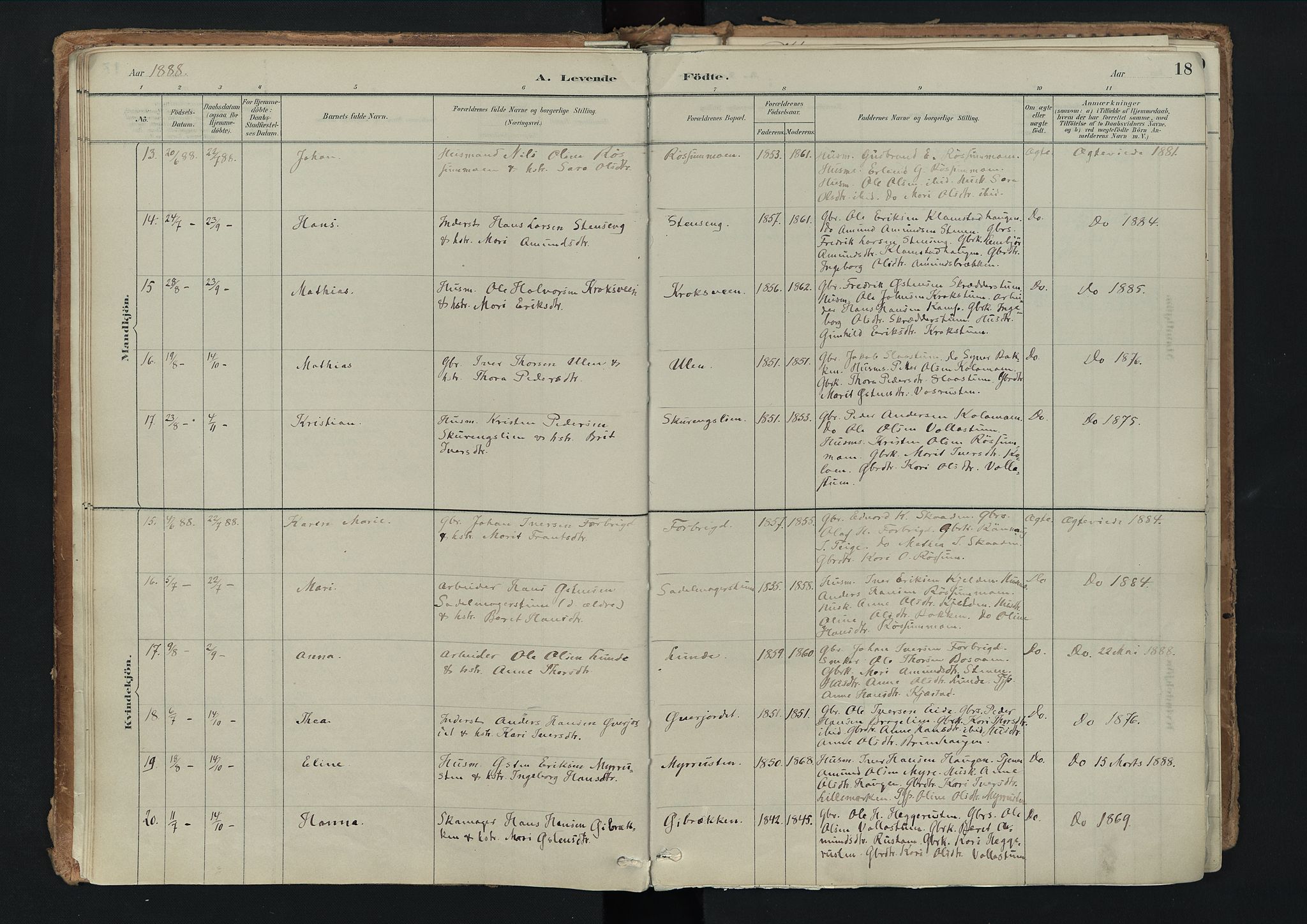 Nord-Fron prestekontor, AV/SAH-PREST-080/H/Ha/Haa/L0003: Parish register (official) no. 3, 1884-1914, p. 18