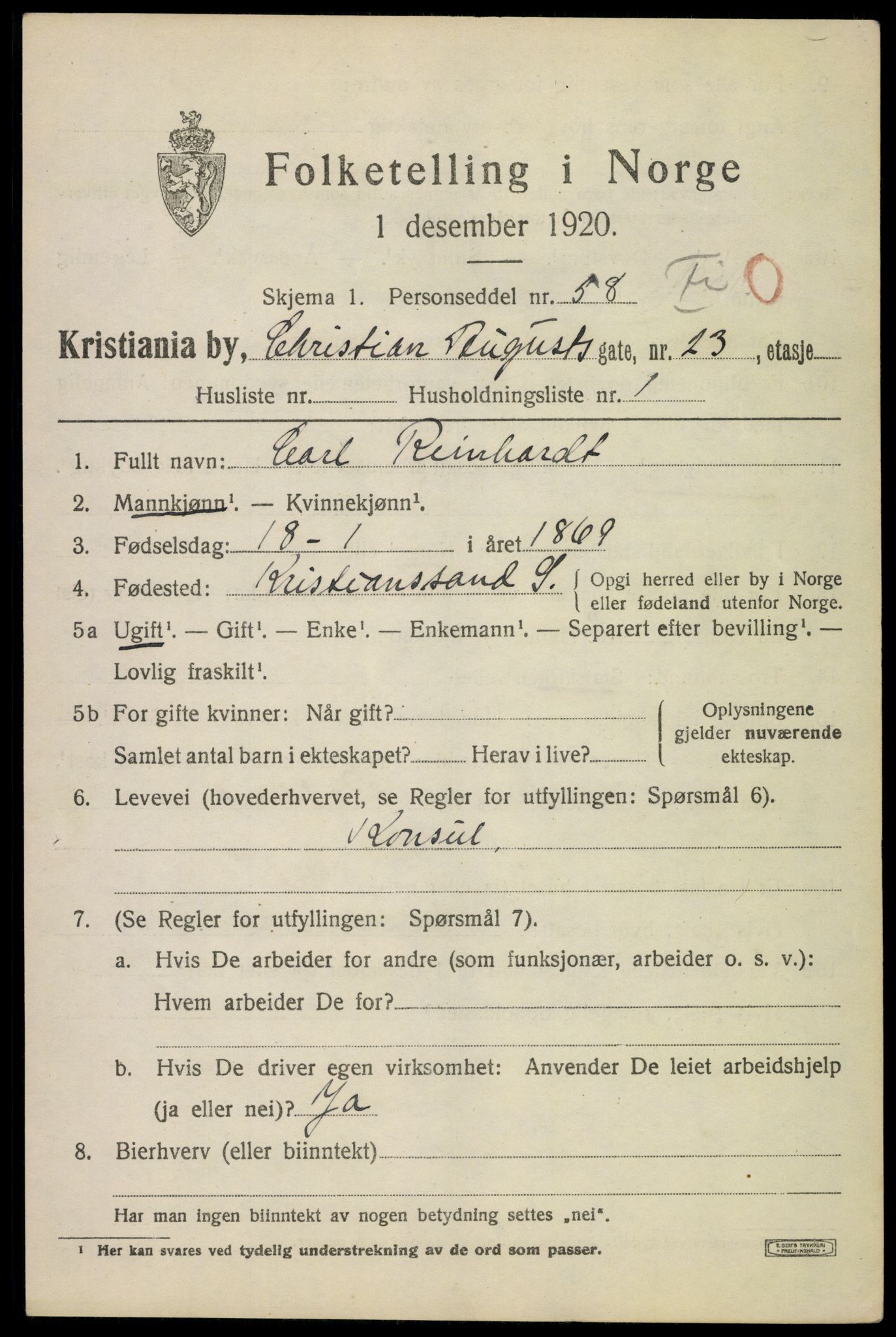 SAO, 1920 census for Kristiania, 1920, p. 351743