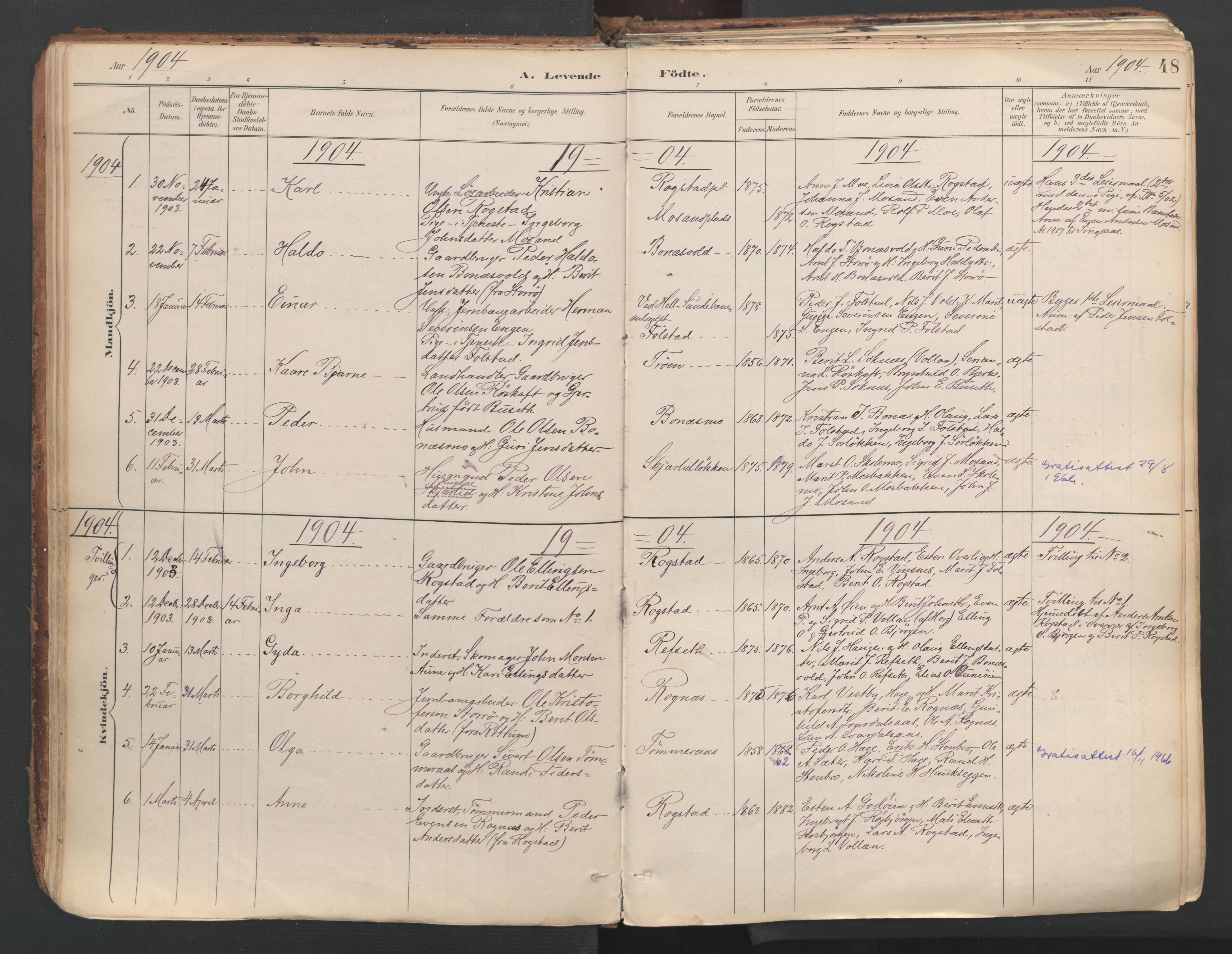 Ministerialprotokoller, klokkerbøker og fødselsregistre - Sør-Trøndelag, SAT/A-1456/687/L1004: Parish register (official) no. 687A10, 1891-1923, p. 48