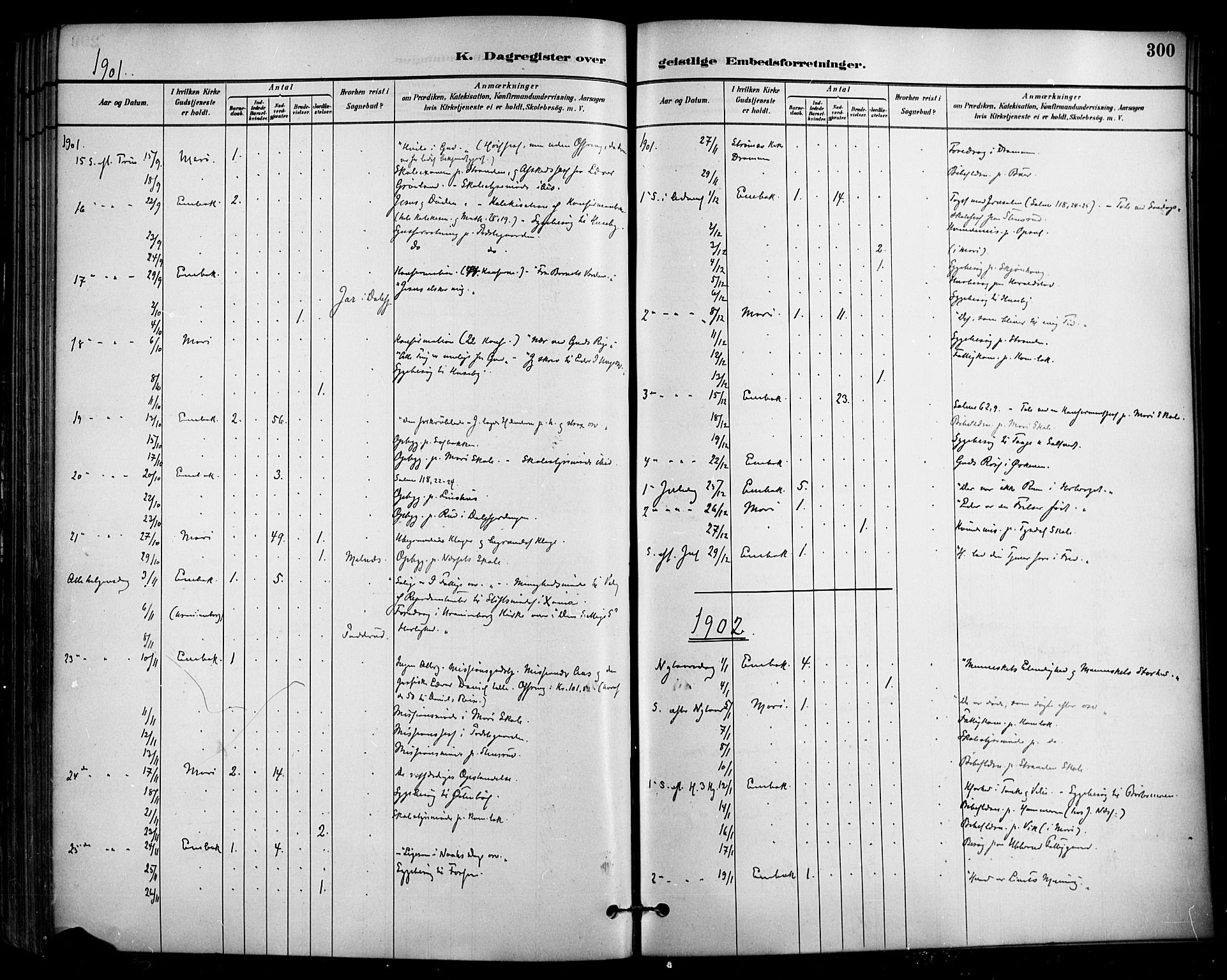 Enebakk prestekontor Kirkebøker, SAO/A-10171c/F/Fa/L0016: Parish register (official) no. I 16, 1883-1898, p. 300
