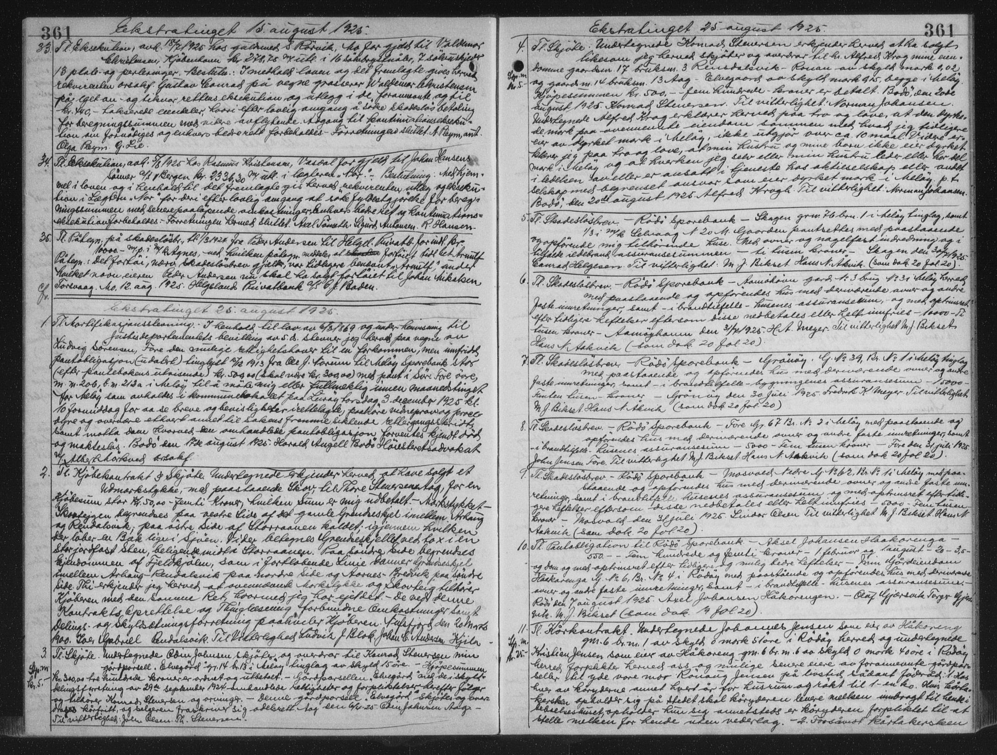 Rana sorenskriveri , AV/SAT-A-1108/1/2/2C/L0018: Mortgage book no. 18, 1923-1928, p. 361, Deed date: 25.08.1925