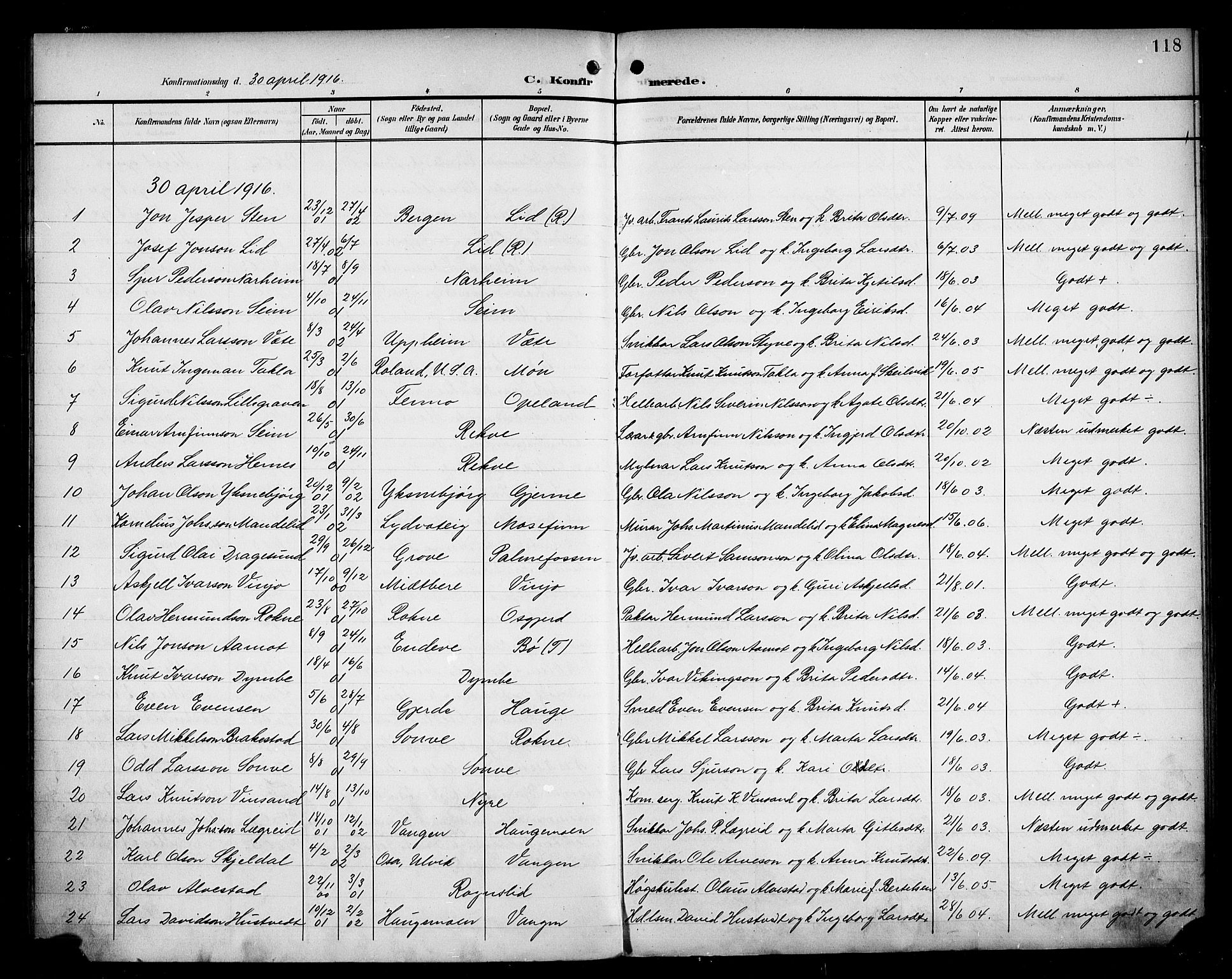 Voss sokneprestembete, AV/SAB-A-79001/H/Haa: Parish register (official) no. B 2, 1899-1922, p. 118