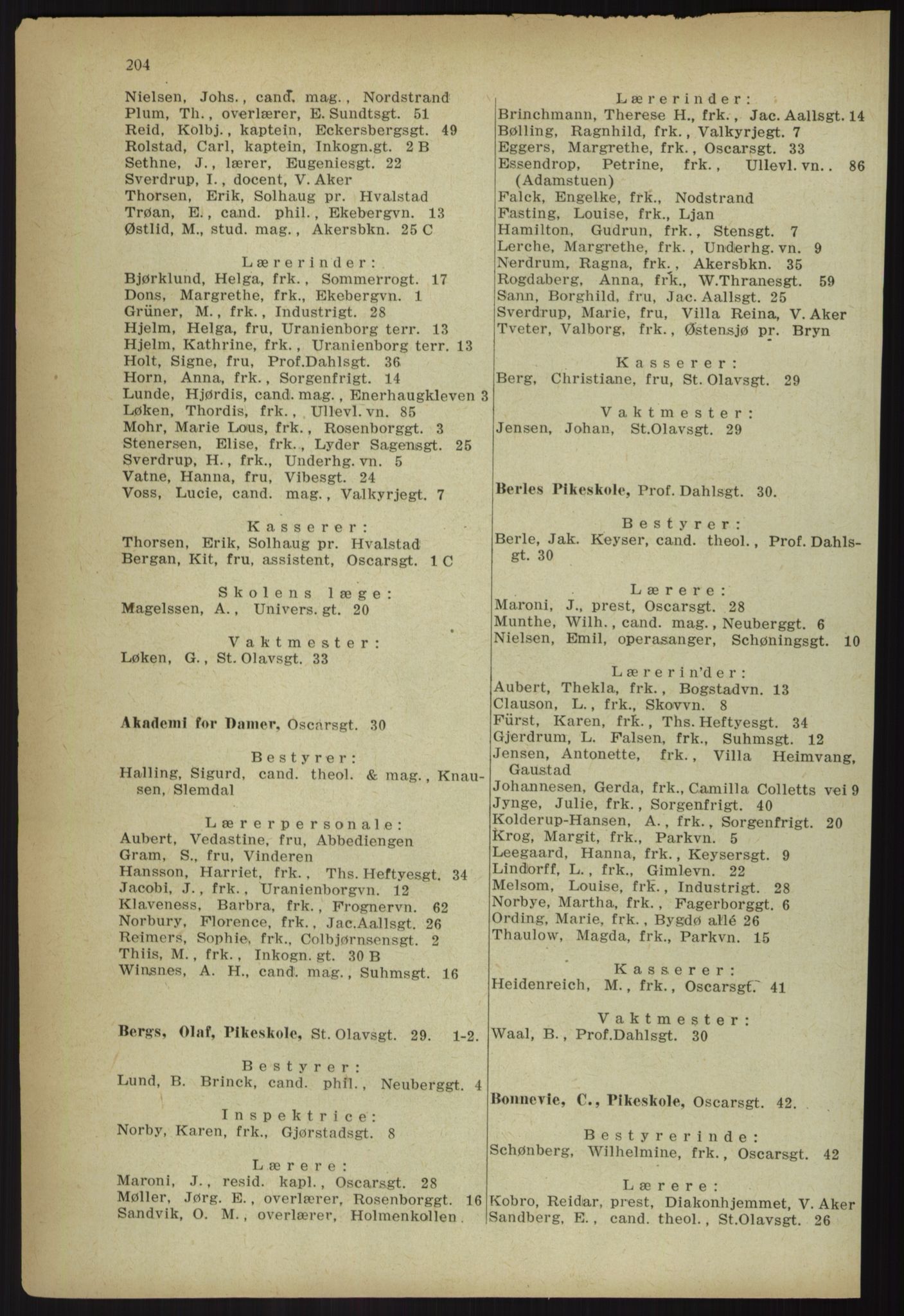 Kristiania/Oslo adressebok, PUBL/-, 1918, p. 217