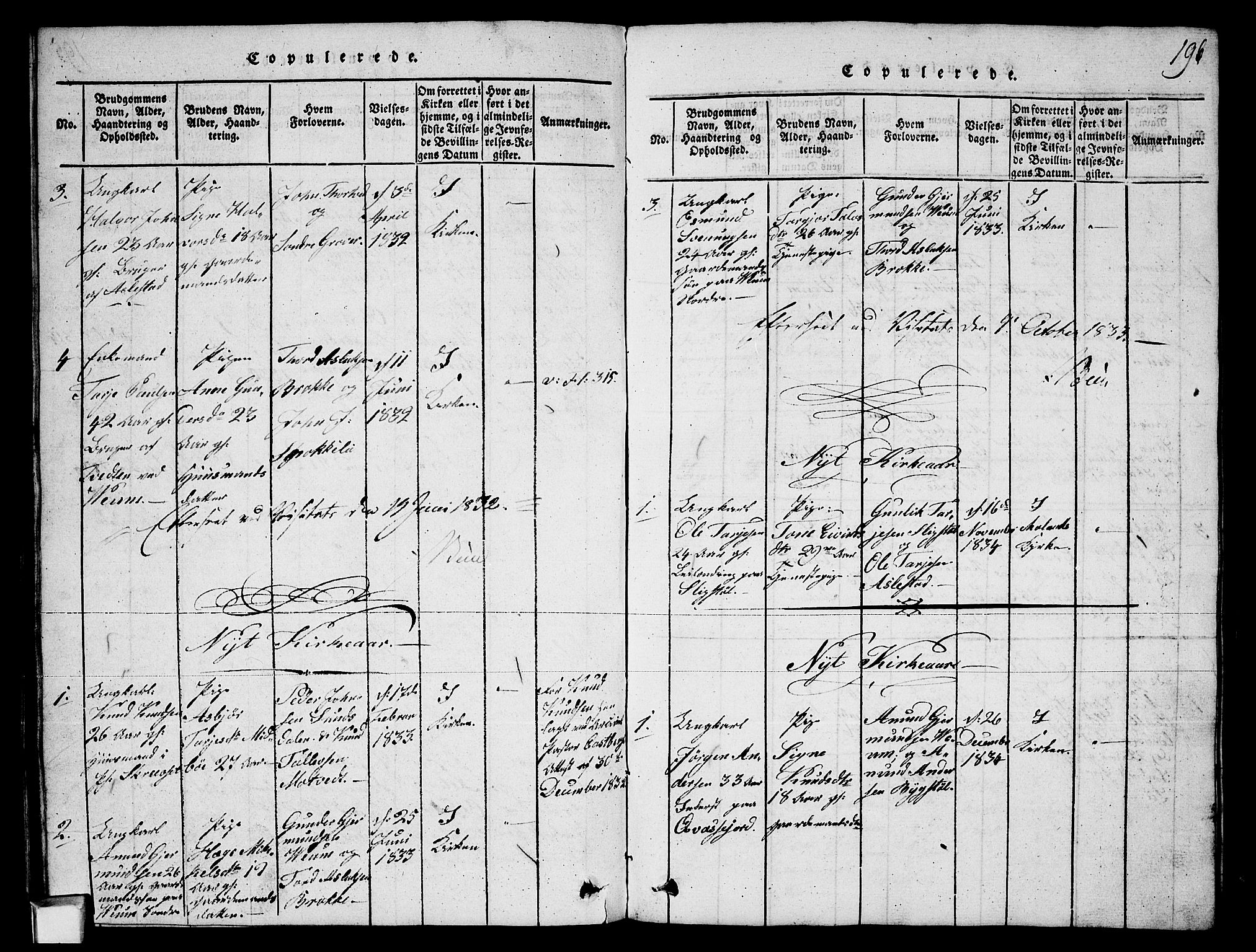 Fyresdal kirkebøker, SAKO/A-263/G/Ga/L0003: Parish register (copy) no. I 3, 1815-1863, p. 196