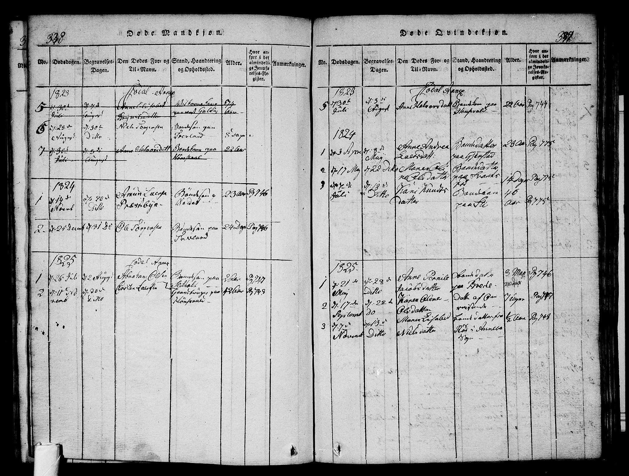 Andebu kirkebøker, AV/SAKO-A-336/G/Ga/L0002: Parish register (copy) no. I 2 /3, 1823-1832, p. 338-339