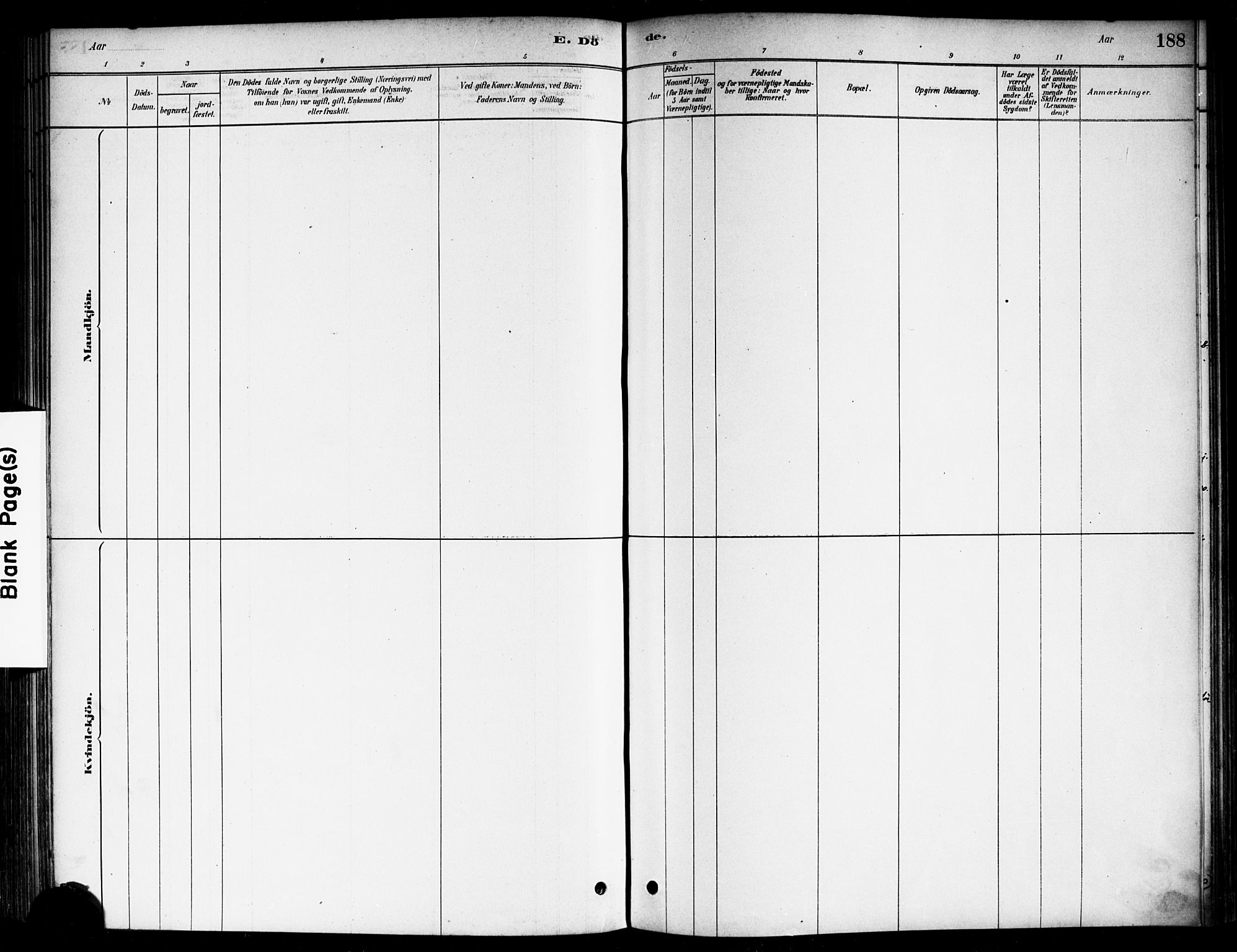 Eidsberg prestekontor Kirkebøker, AV/SAO-A-10905/F/Fb/L0001: Parish register (official) no. II 1, 1879-1900, p. 188