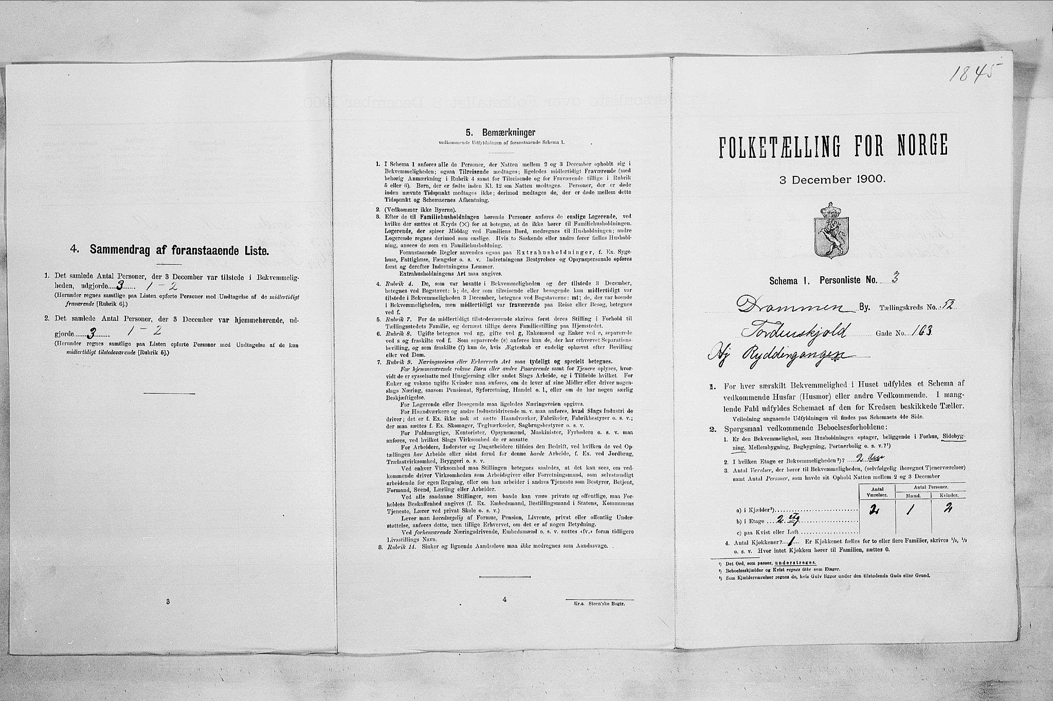 RA, 1900 census for Drammen, 1900, p. 8922