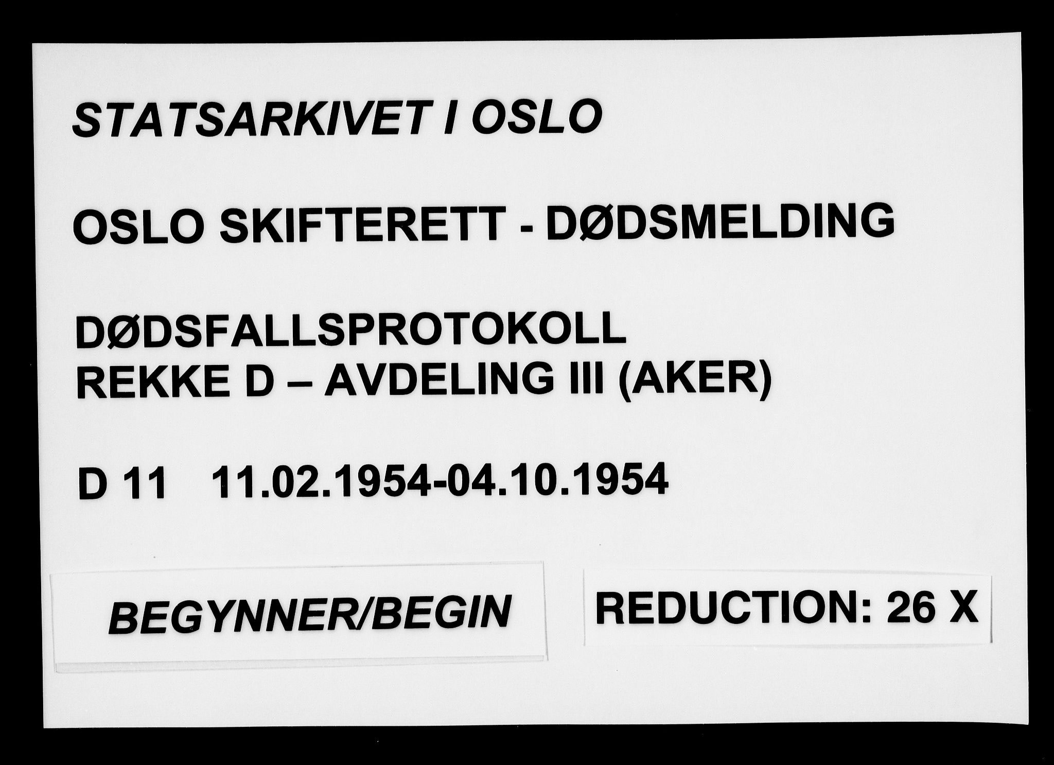 Oslo skifterett, AV/SAO-A-10383/G/Ga/Gad/L0011: Dødsfallsprotokoll - avd. III, 1954