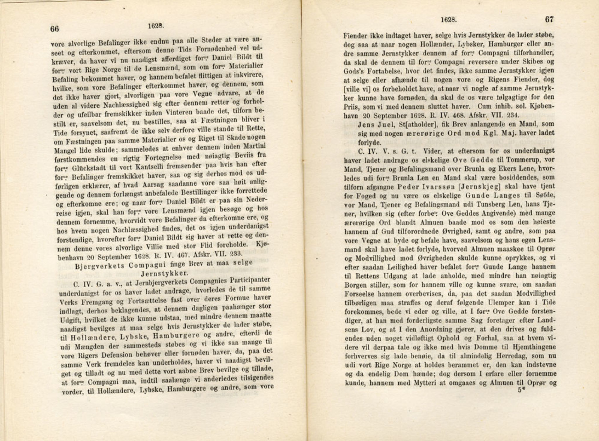 Publikasjoner utgitt av Det Norske Historiske Kildeskriftfond, PUBL/-/-/-: Norske Rigs-Registranter, bind 6, 1628-1634, p. 66-67