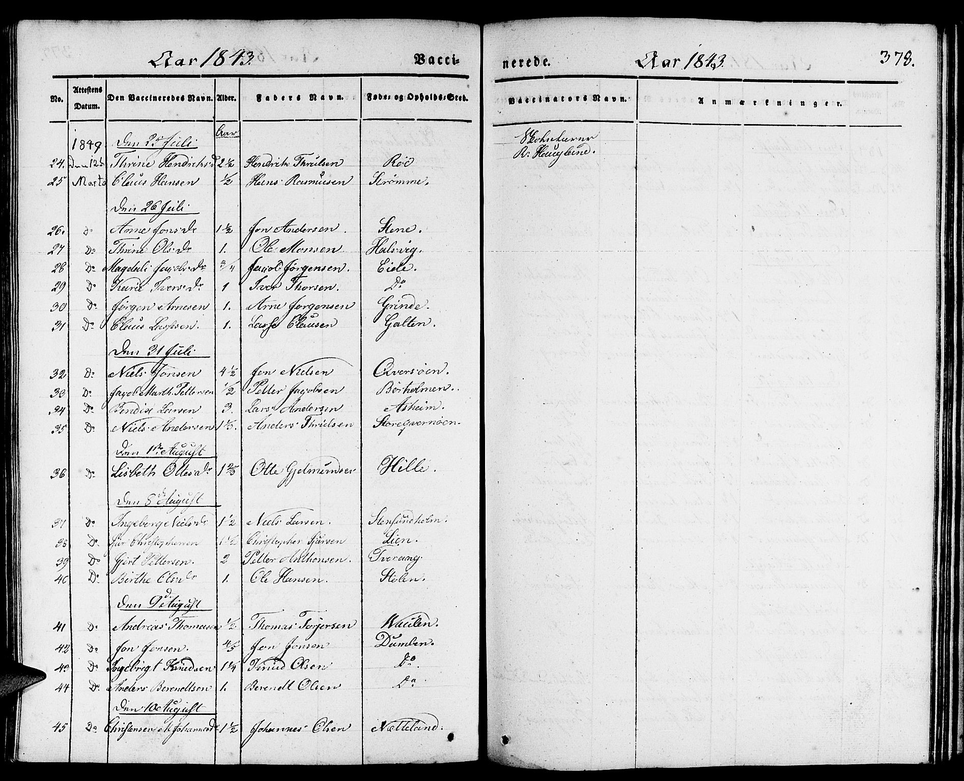 Gulen sokneprestembete, SAB/A-80201/H/Haa/Haaa/L0020: Parish register (official) no. A 20, 1837-1847, p. 378