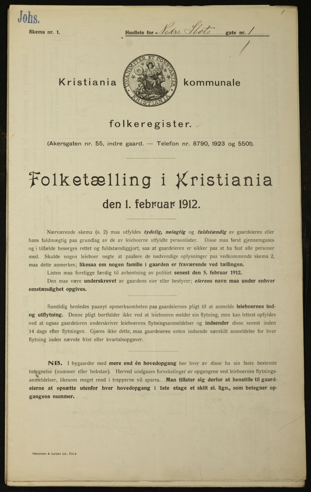 OBA, Municipal Census 1912 for Kristiania, 1912, p. 70013