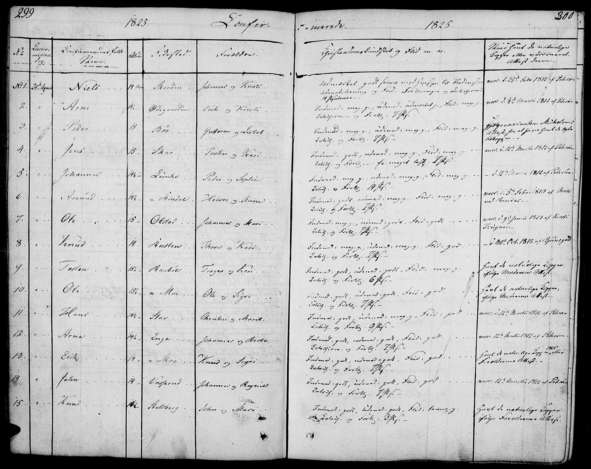 Øyer prestekontor, SAH/PREST-084/H/Ha/Haa/L0004: Parish register (official) no. 4, 1824-1841, p. 299-300