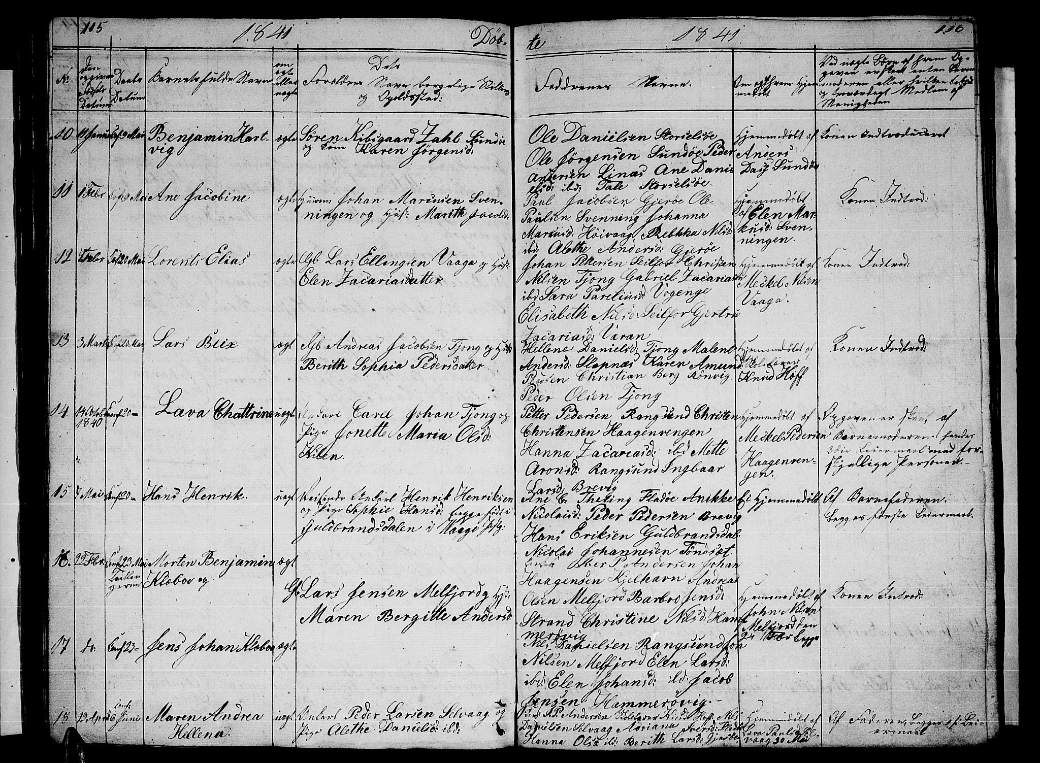 Ministerialprotokoller, klokkerbøker og fødselsregistre - Nordland, AV/SAT-A-1459/841/L0618: Parish register (copy) no. 841C02, 1833-1855, p. 115-116