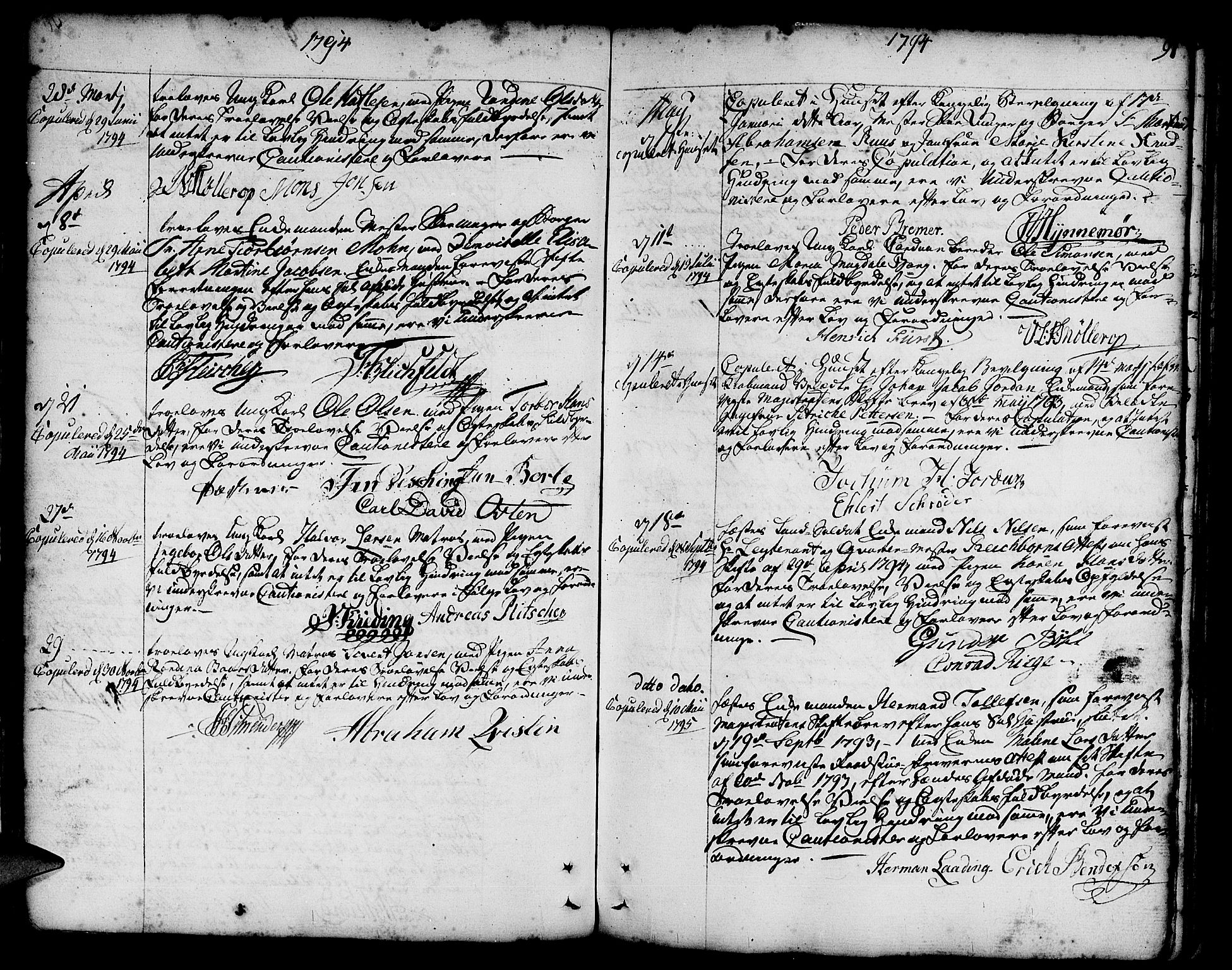 Nykirken Sokneprestembete, AV/SAB-A-77101/H/Haa/L0008: Parish register (official) no. A 8, 1776-1814, p. 91