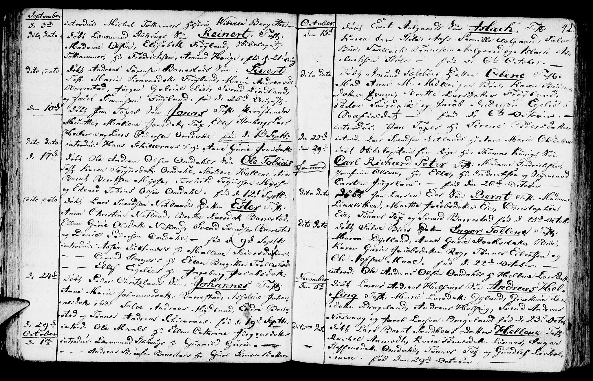 Sokndal sokneprestkontor, AV/SAST-A-101808: Parish register (official) no. A 5, 1806-1826, p. 42