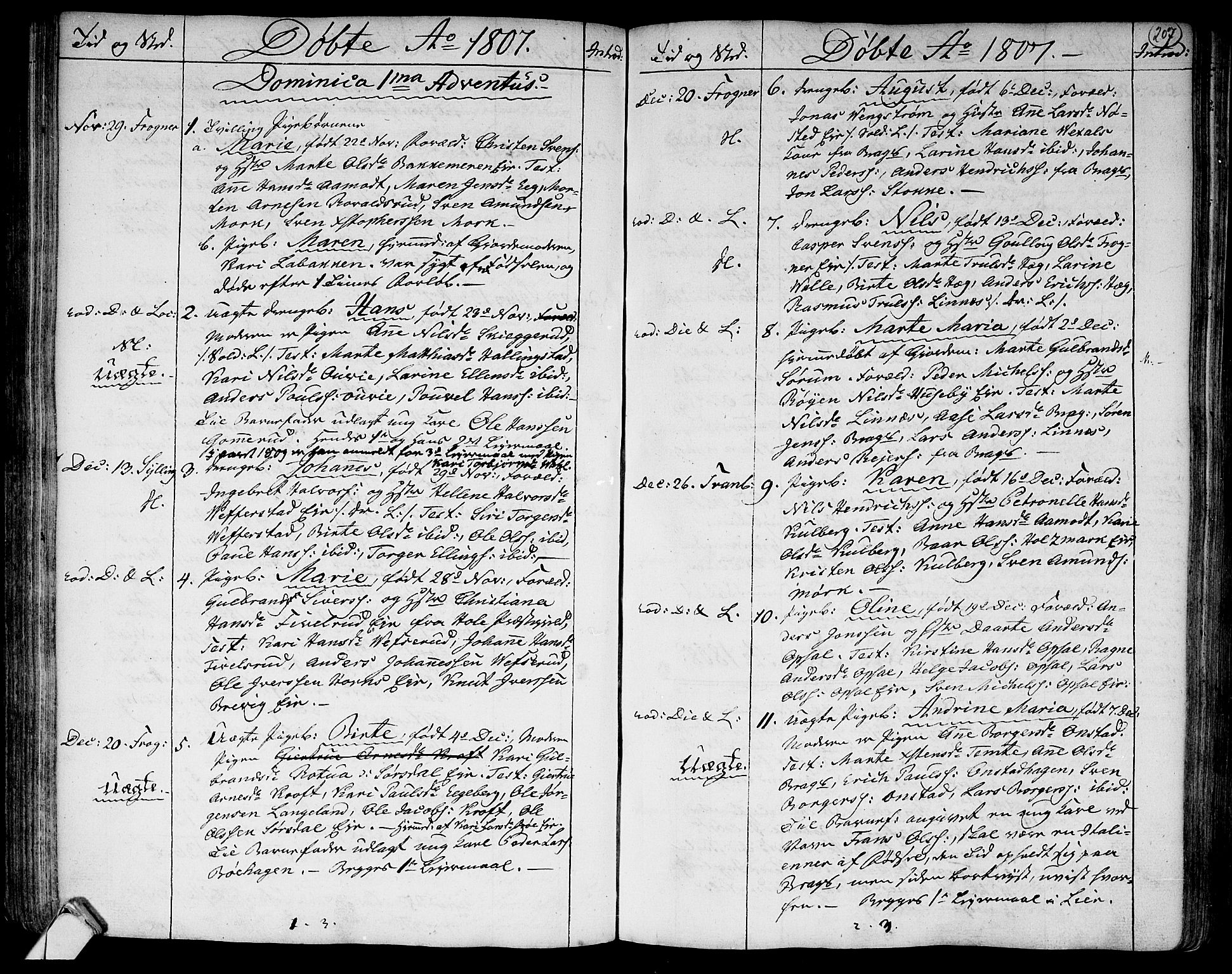 Lier kirkebøker, SAKO/A-230/F/Fa/L0007: Parish register (official) no. I 7, 1794-1813, p. 207