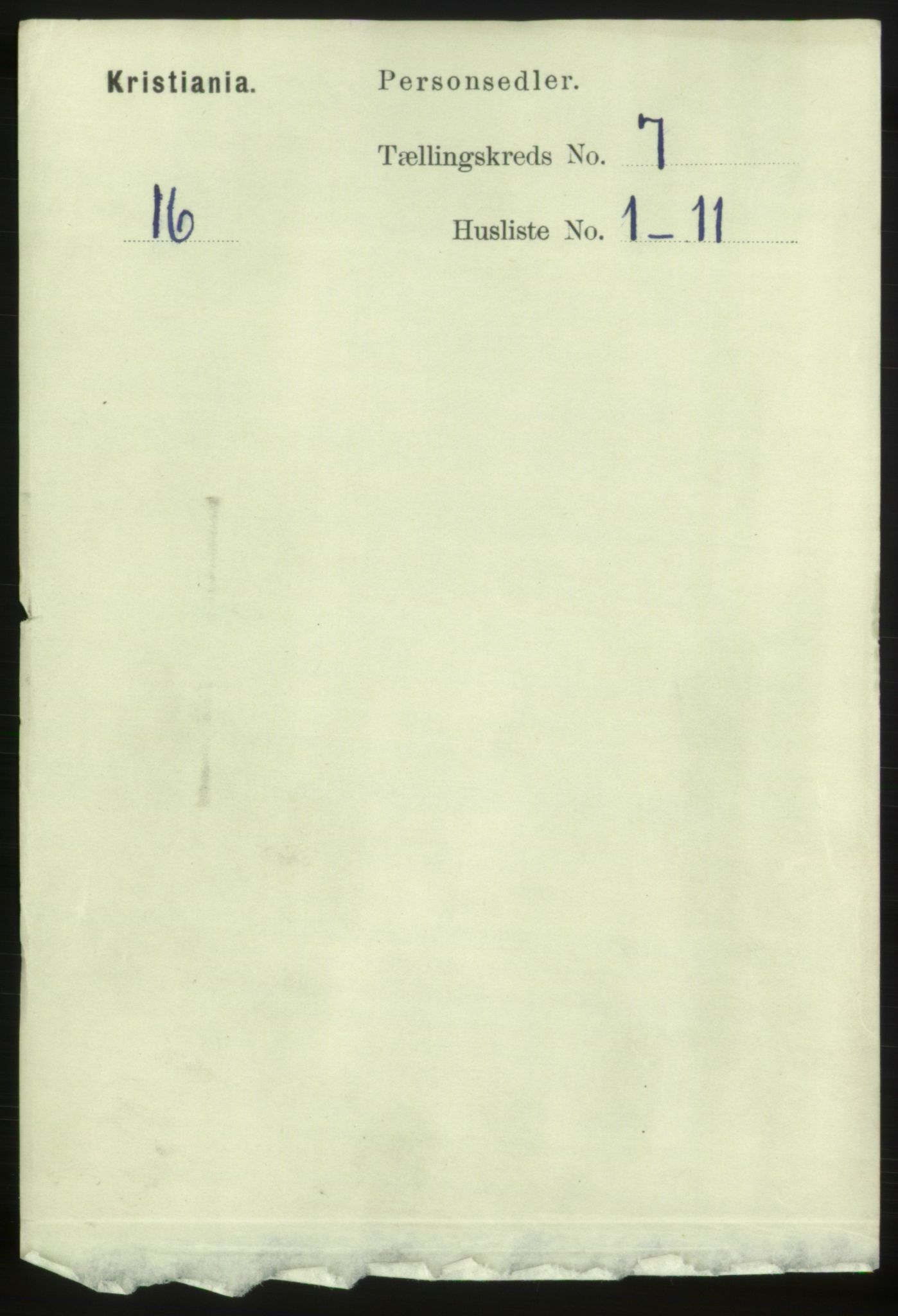 RA, 1891 census for 0301 Kristiania, 1891, p. 2765