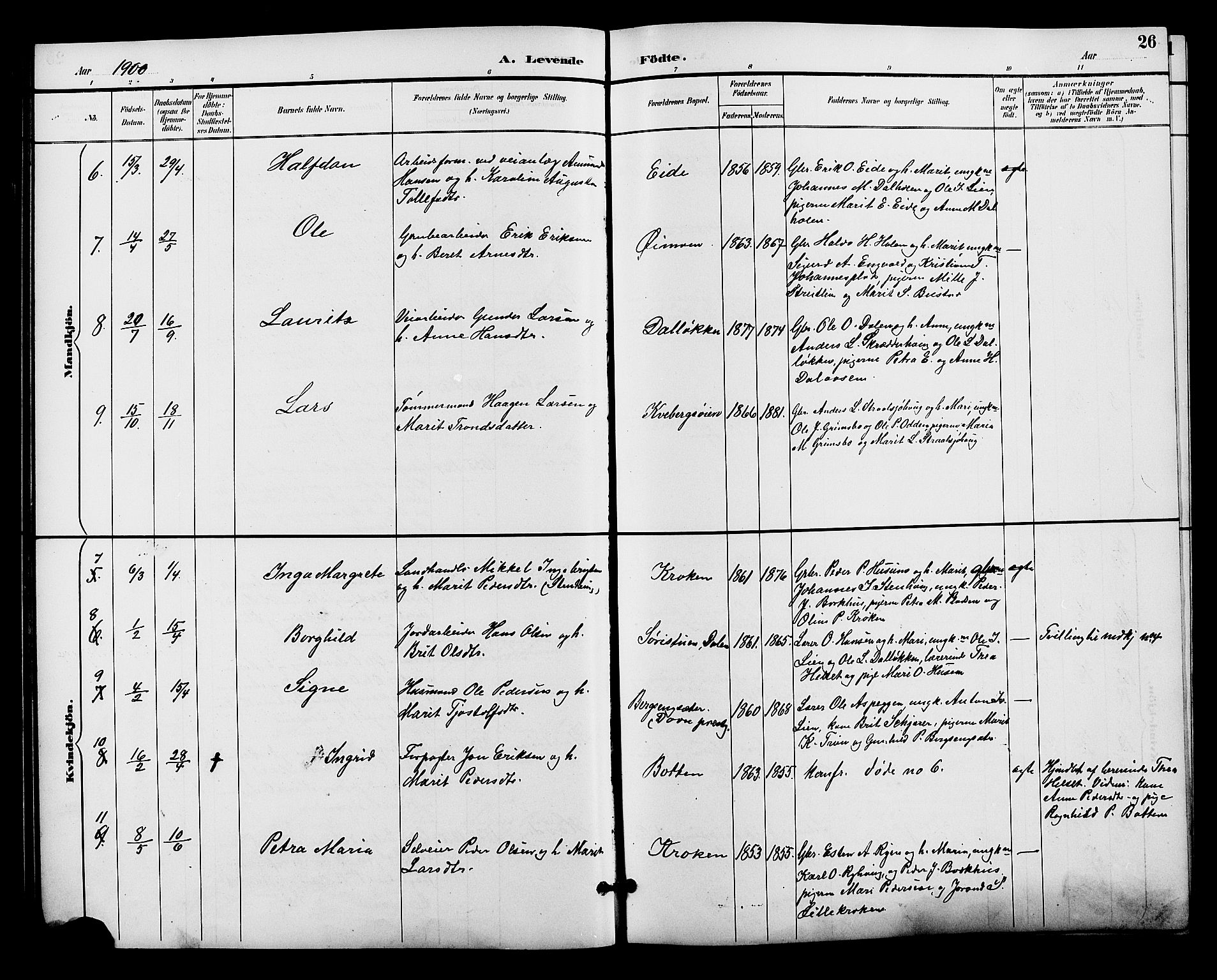 Alvdal prestekontor, SAH/PREST-060/H/Ha/Hab/L0004: Parish register (copy) no. 4, 1894-1910, p. 26