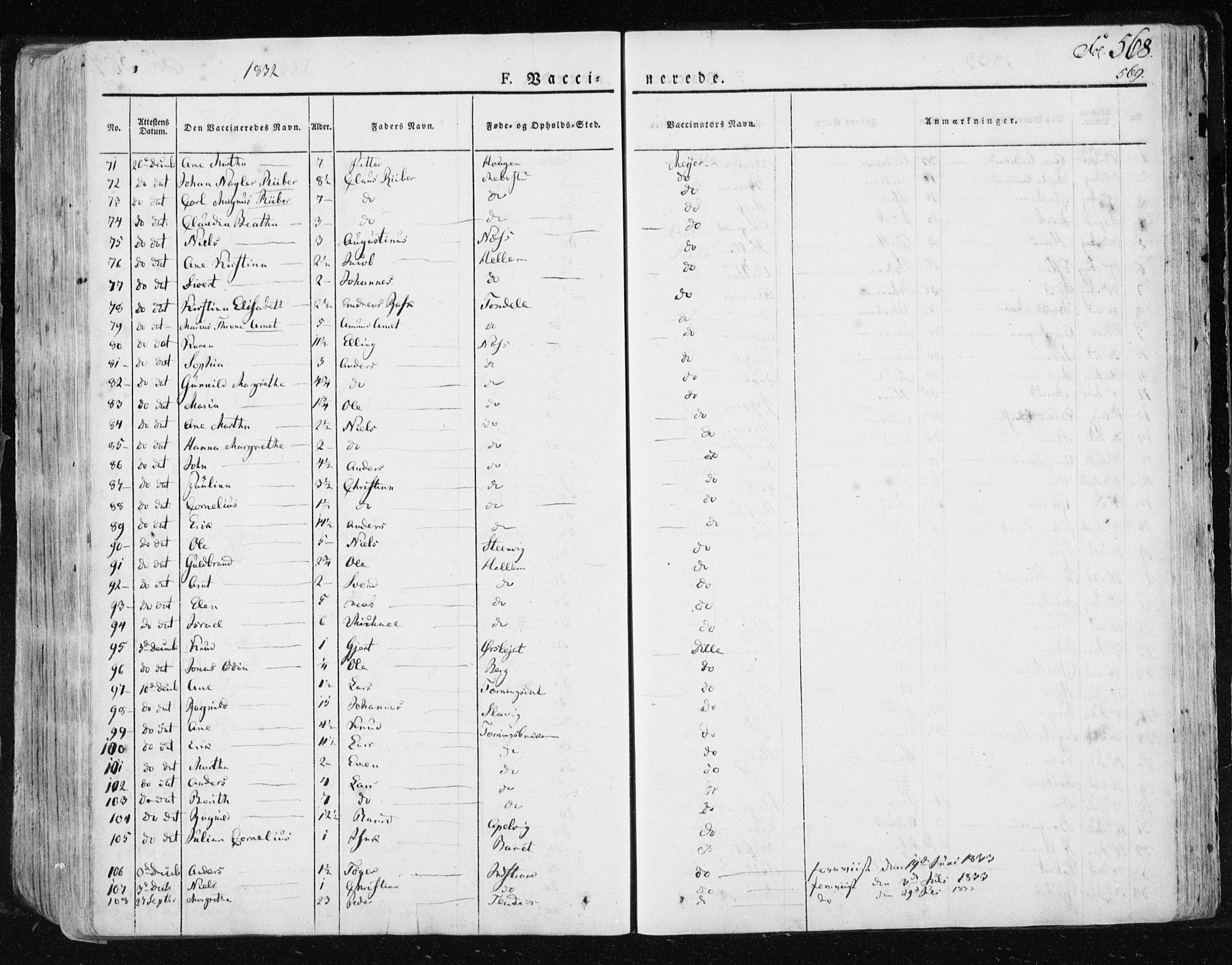 Ministerialprotokoller, klokkerbøker og fødselsregistre - Sør-Trøndelag, SAT/A-1456/659/L0735: Parish register (official) no. 659A05, 1826-1841, p. 568