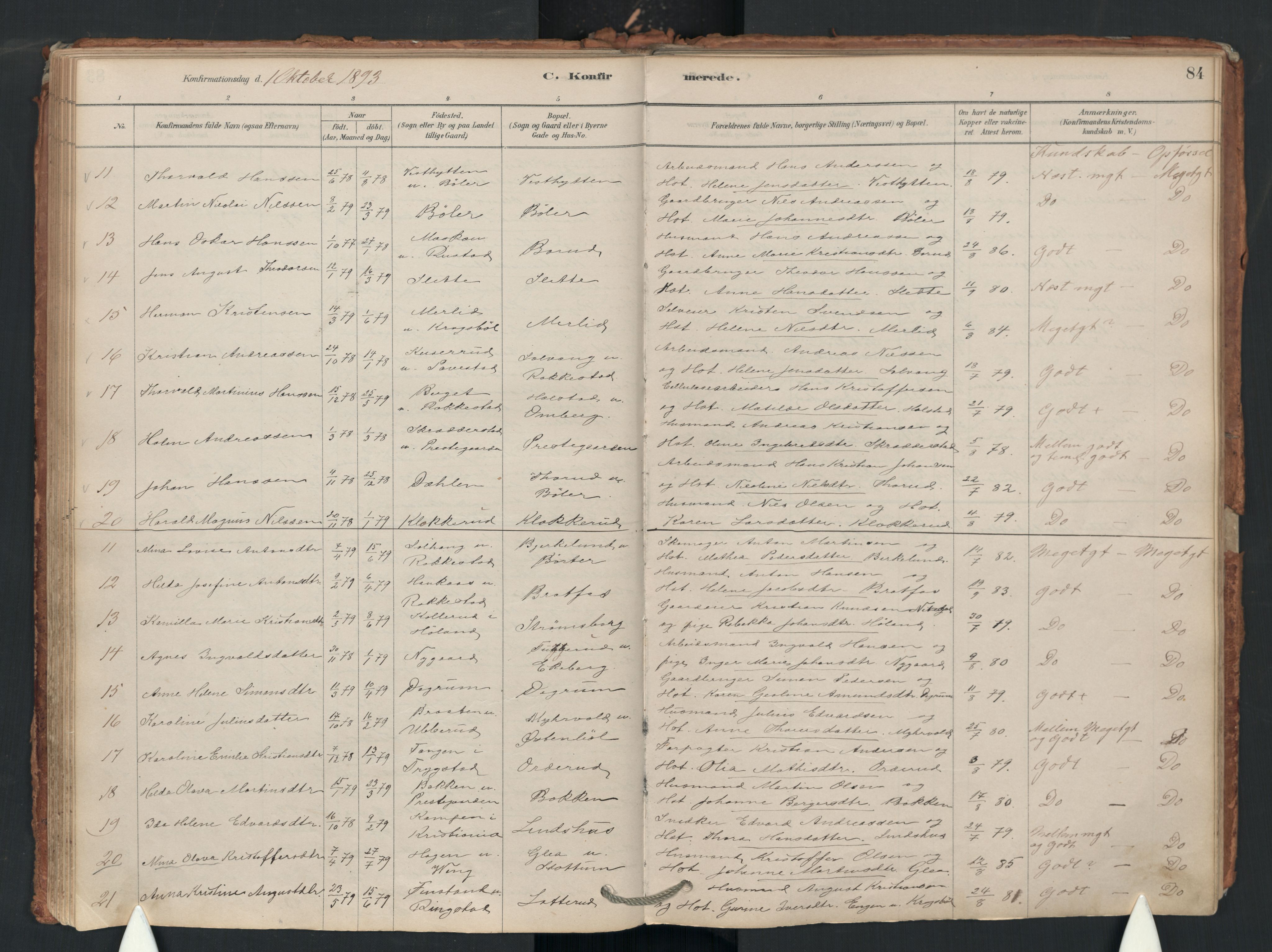 Enebakk prestekontor Kirkebøker, SAO/A-10171c/F/Fa/L0018: Parish register (official) no. I 18, 1877-1930, p. 84
