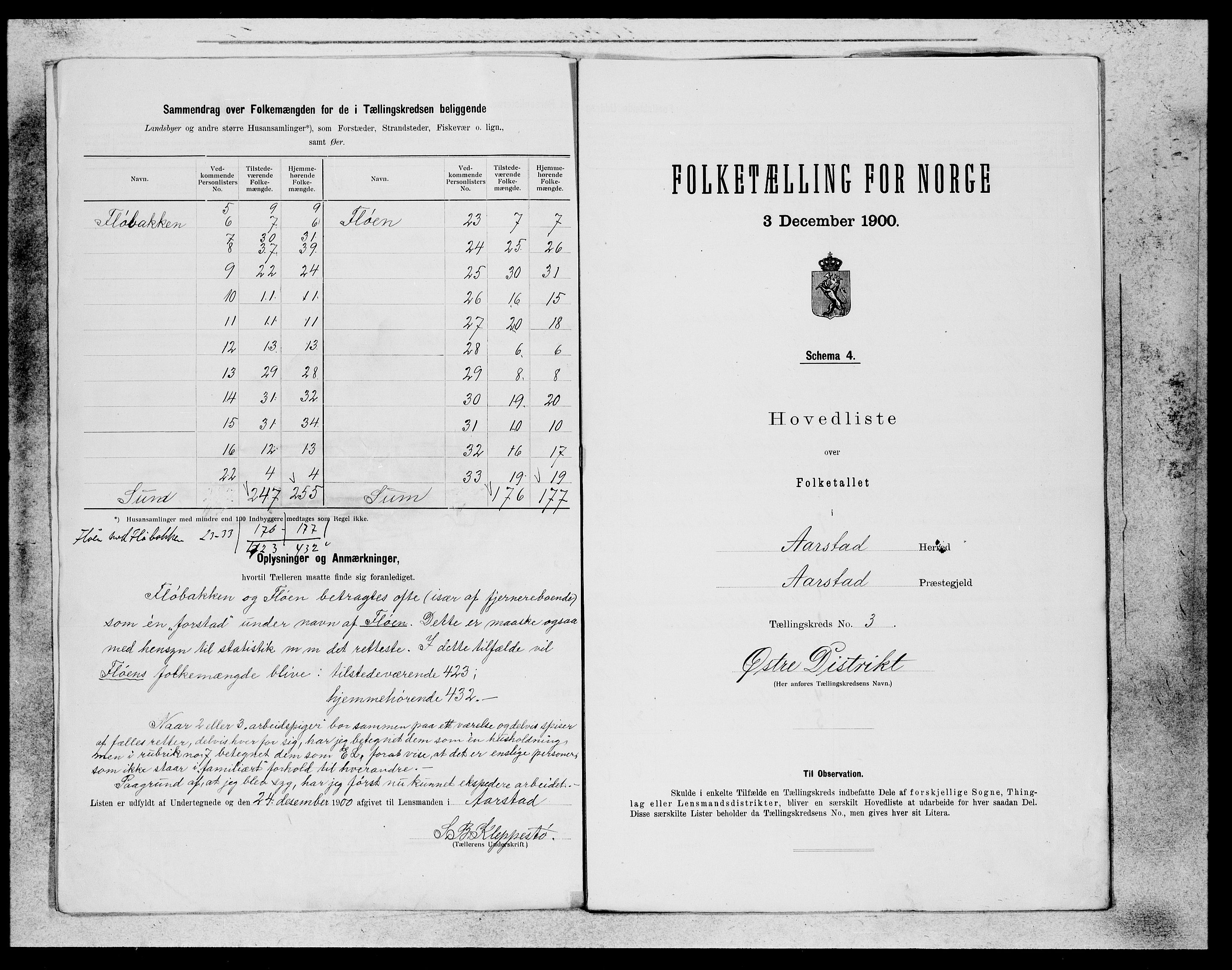 SAB, 1900 census for Årstad, 1900, p. 5