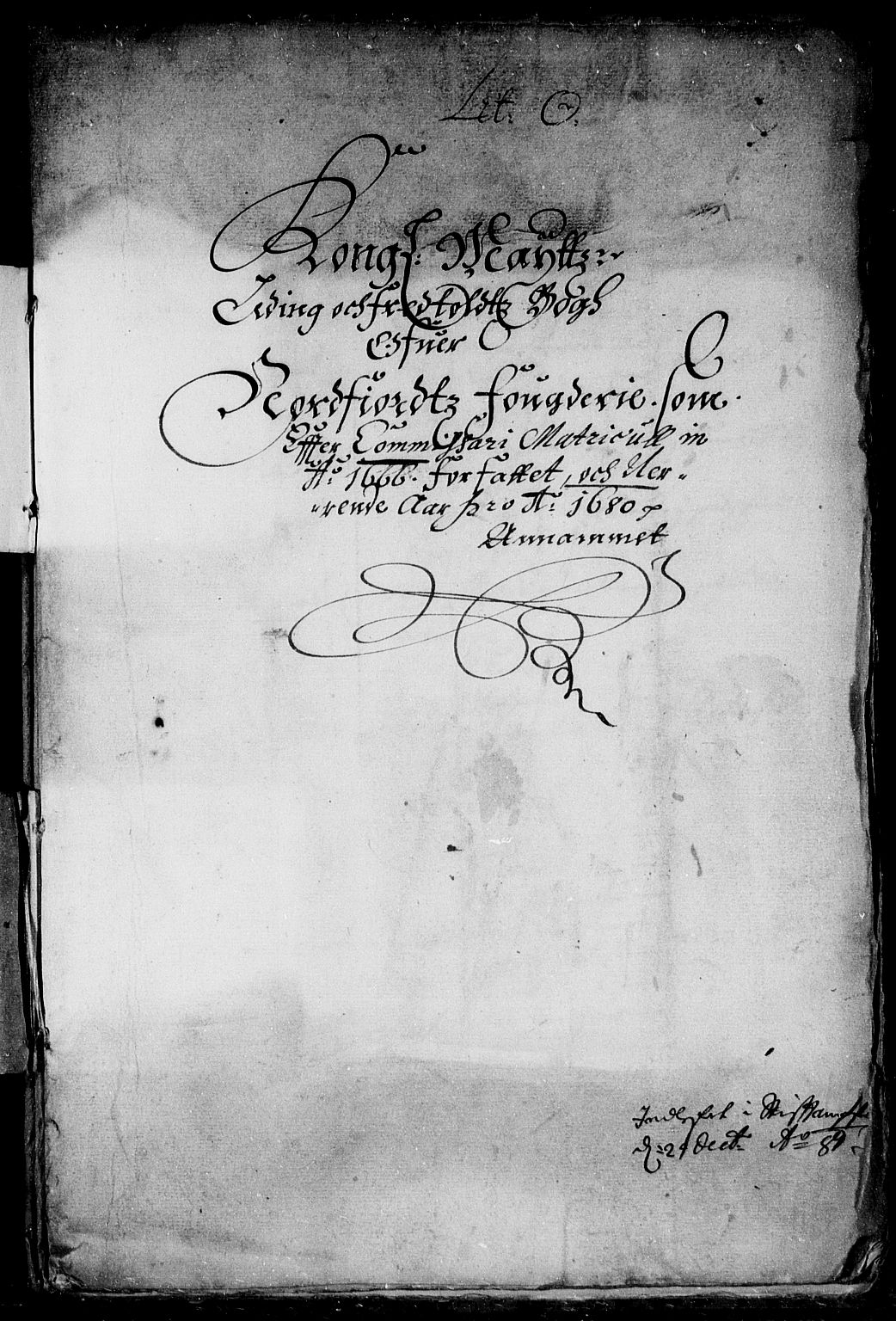 Rentekammeret inntil 1814, Reviderte regnskaper, Stiftamtstueregnskaper, Bergen stiftamt, AV/RA-EA-6043/R/Rc/L0058: Bergen stiftamt, 1680