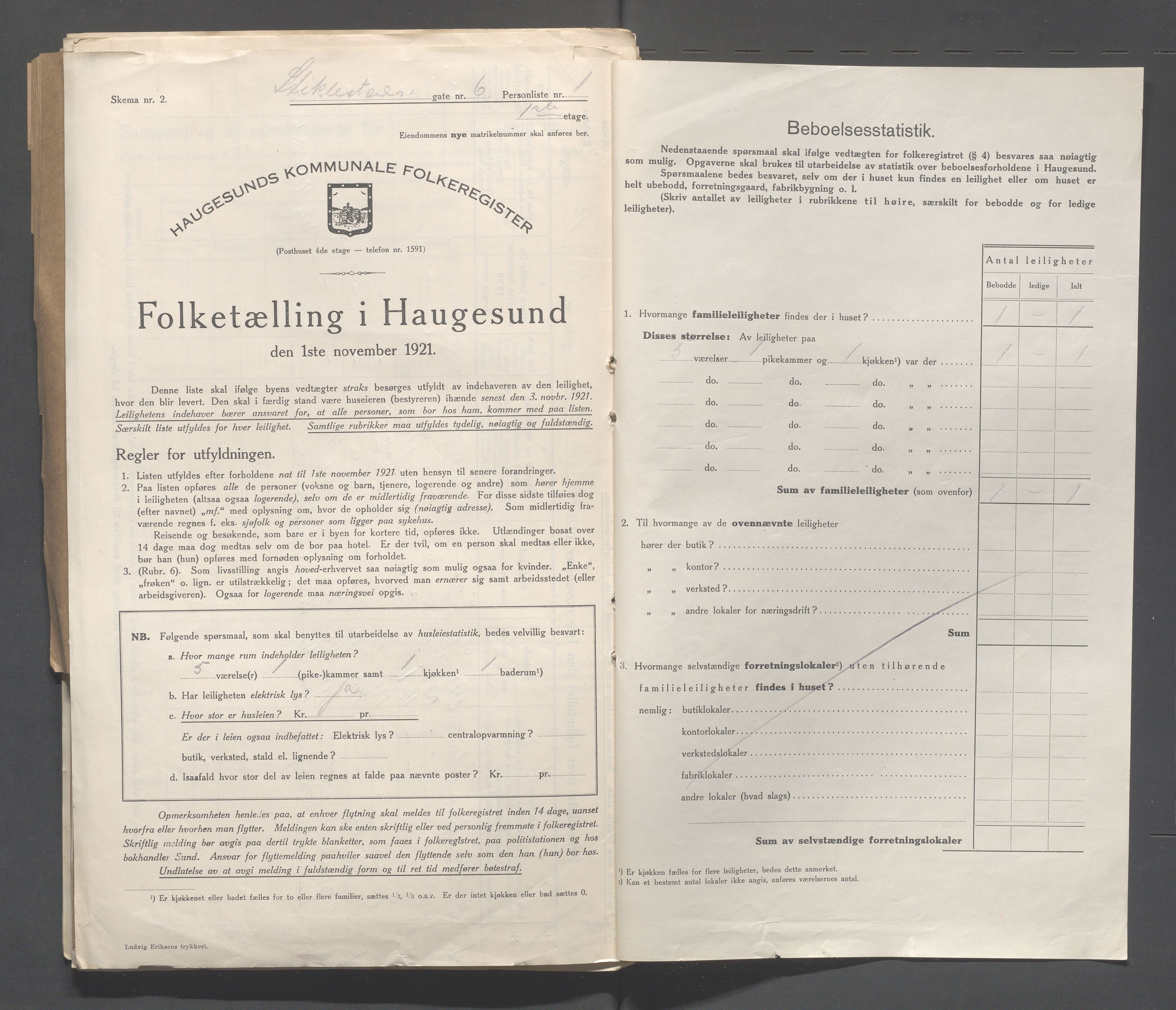 IKAR, Local census 1.11.1921 for Haugesund, 1921, p. 4333