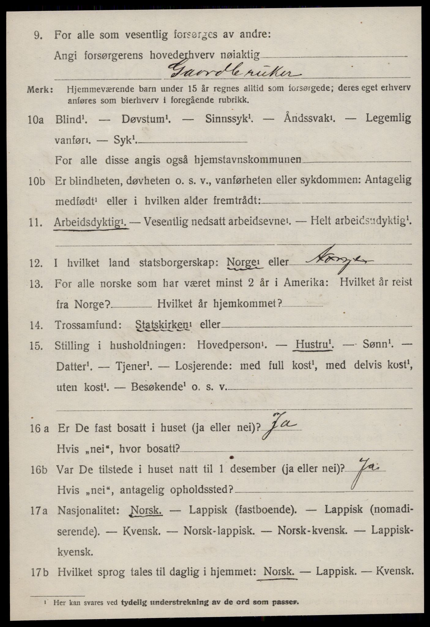 SAT, 1920 census for Stadsbygd, 1920, p. 3865