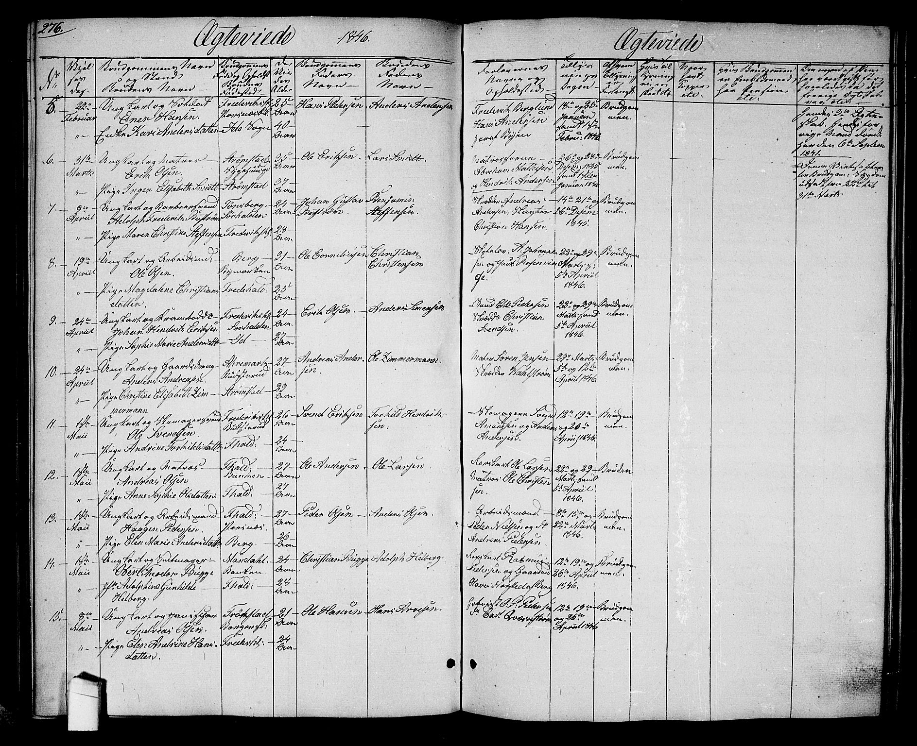 Halden prestekontor Kirkebøker, SAO/A-10909/G/Ga/L0004: Parish register (copy) no. 4, 1845-1854, p. 276