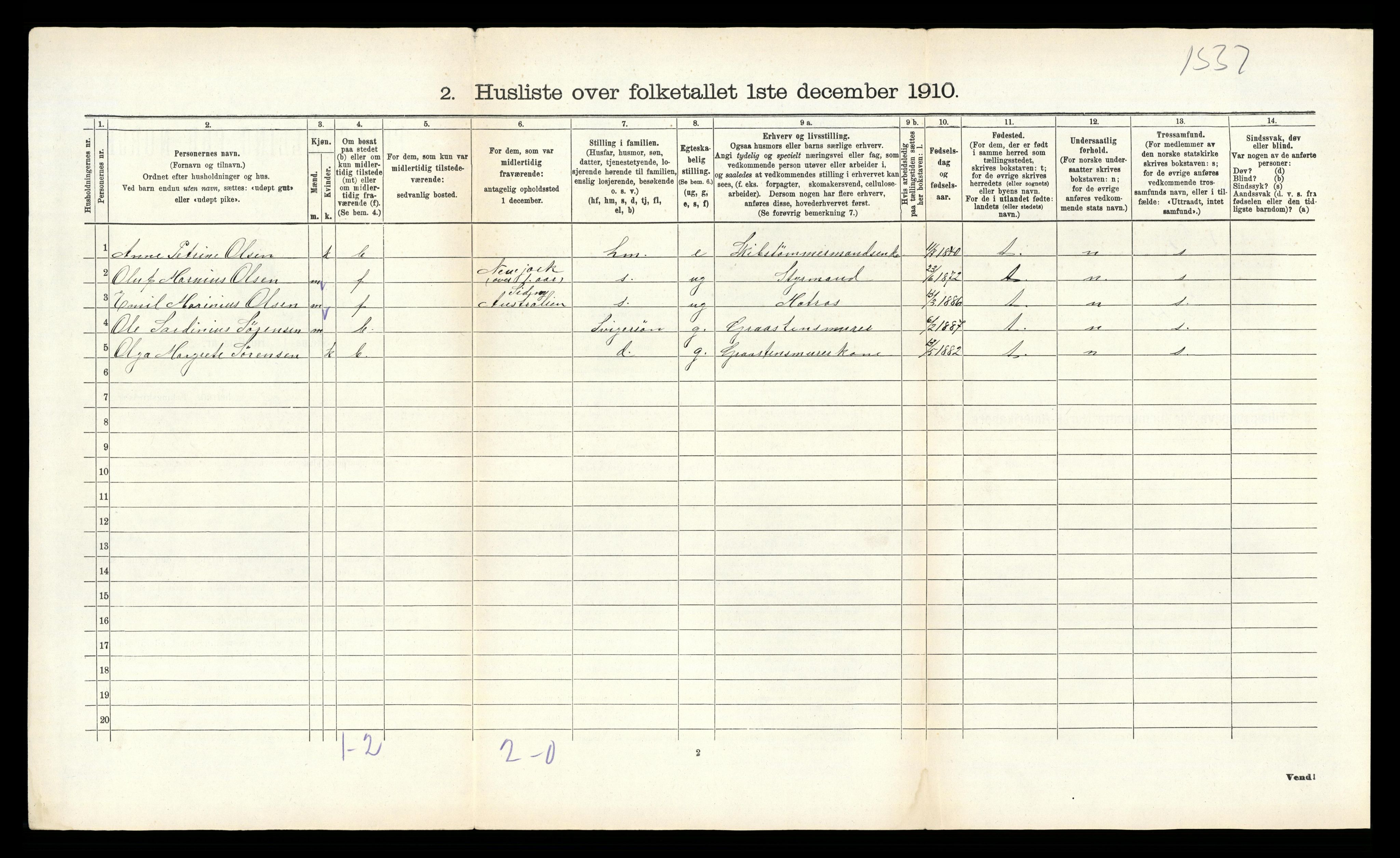 RA, 1910 census for Øyestad, 1910, p. 591