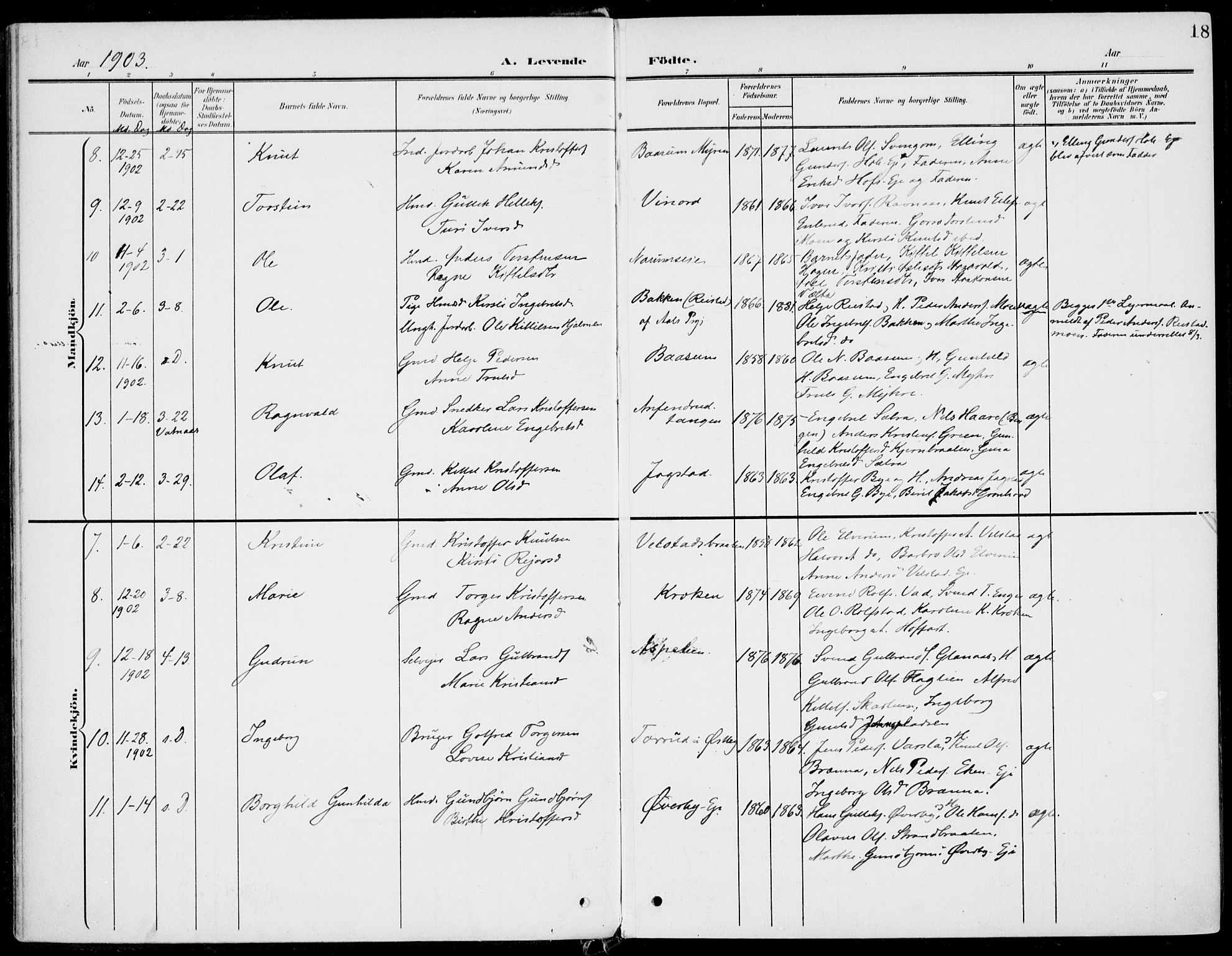 Sigdal kirkebøker, AV/SAKO-A-245/F/Fb/L0002: Parish register (official) no. II 2, 1901-1914, p. 18