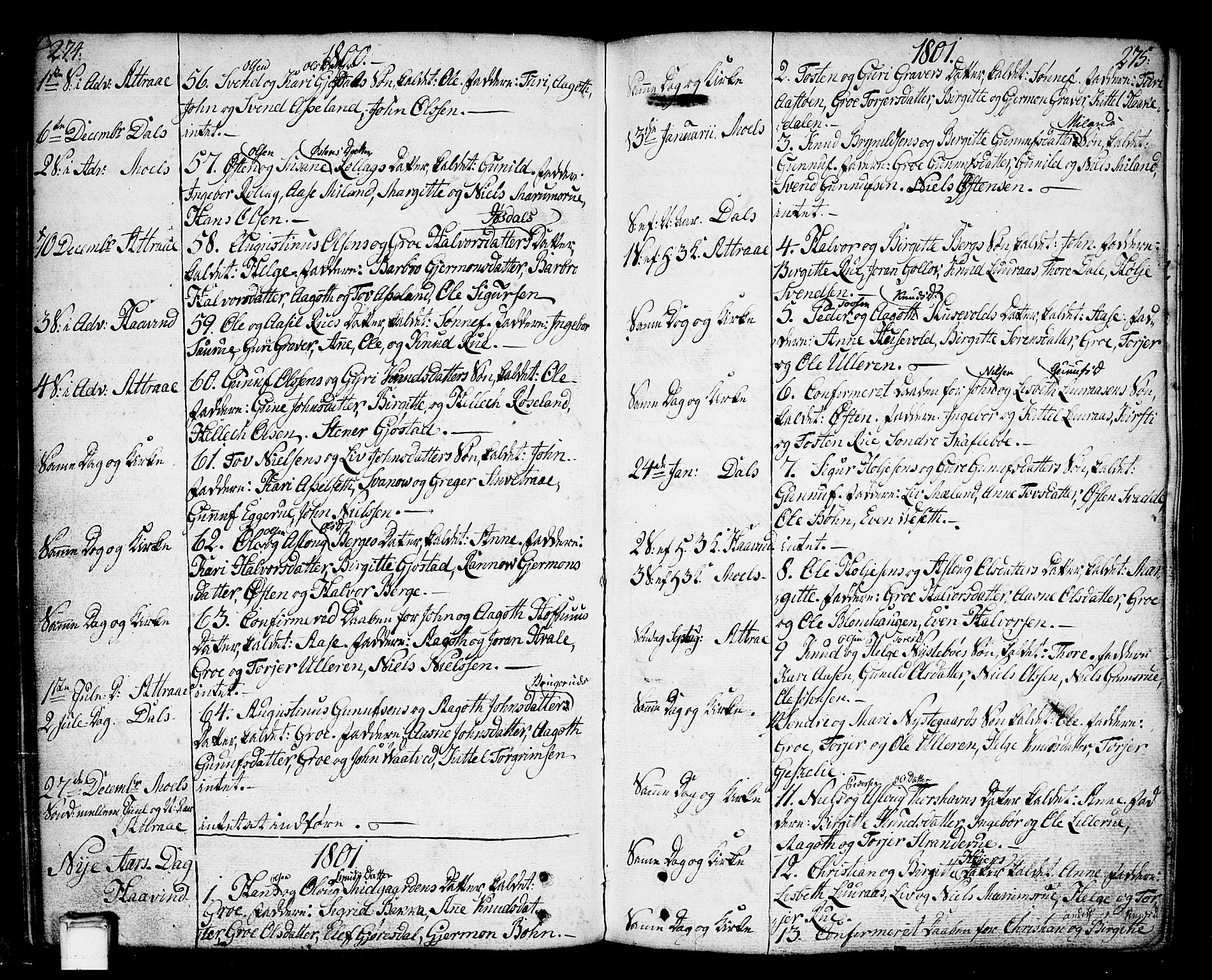 Tinn kirkebøker, AV/SAKO-A-308/F/Fa/L0002: Parish register (official) no. I 2, 1757-1810, p. 274-275