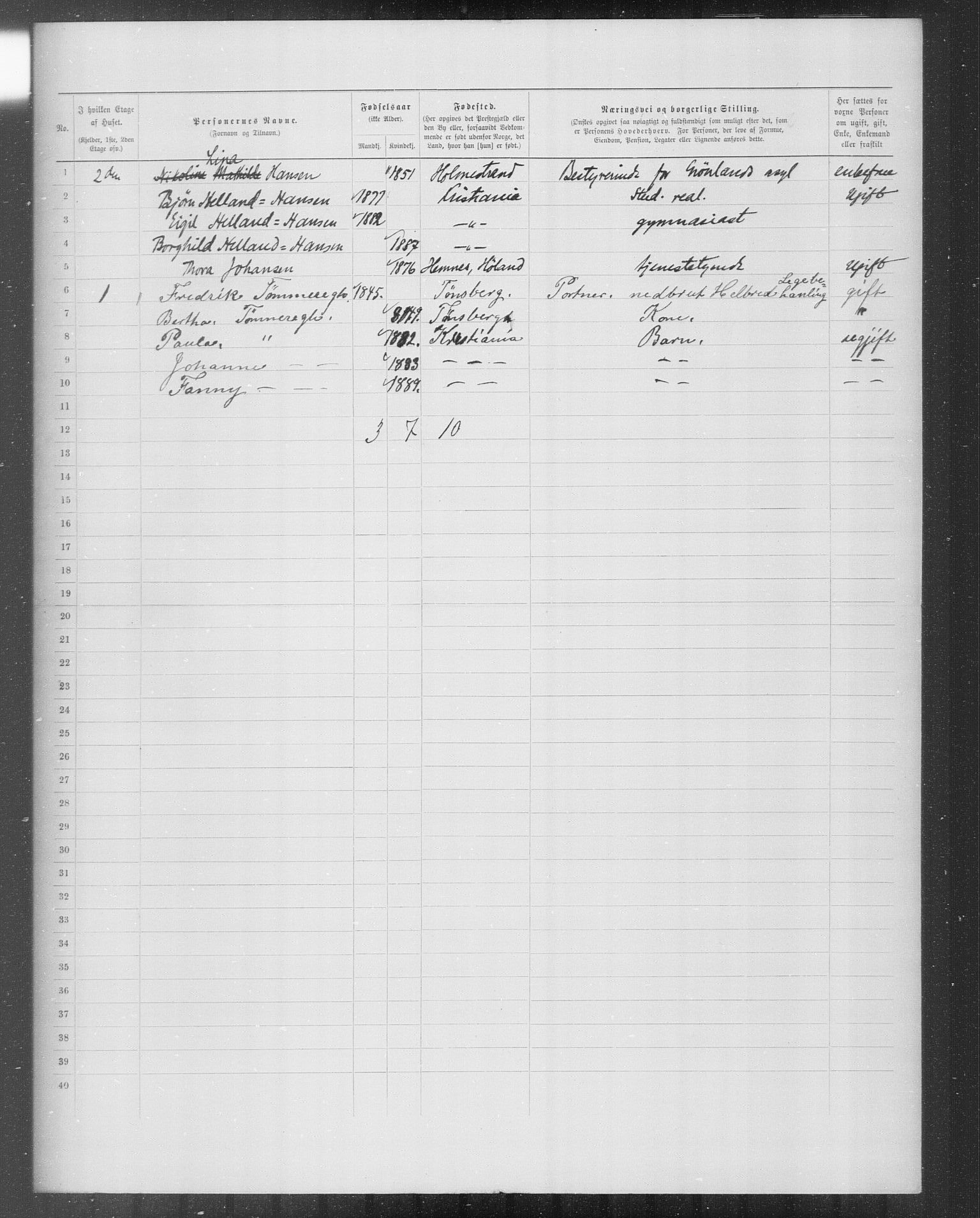 OBA, Municipal Census 1899 for Kristiania, 1899, p. 9315