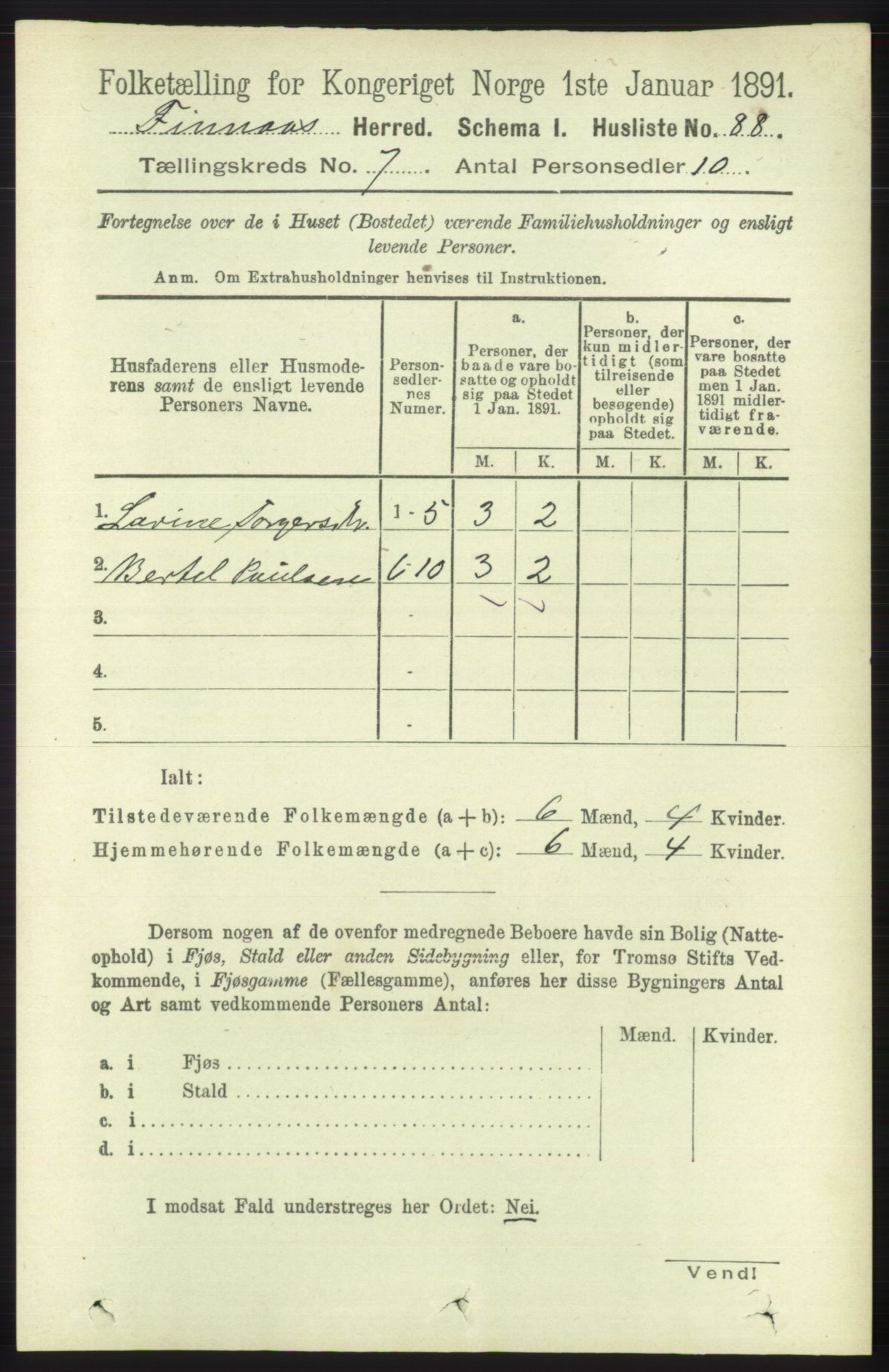 RA, 1891 census for 1218 Finnås, 1891, p. 2627