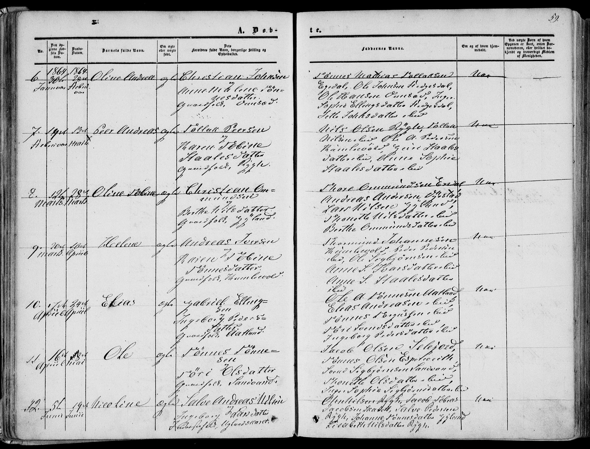 Bakke sokneprestkontor, AV/SAK-1111-0002/F/Fa/Fab/L0002: Parish register (official) no. A 2, 1855-1884, p. 59