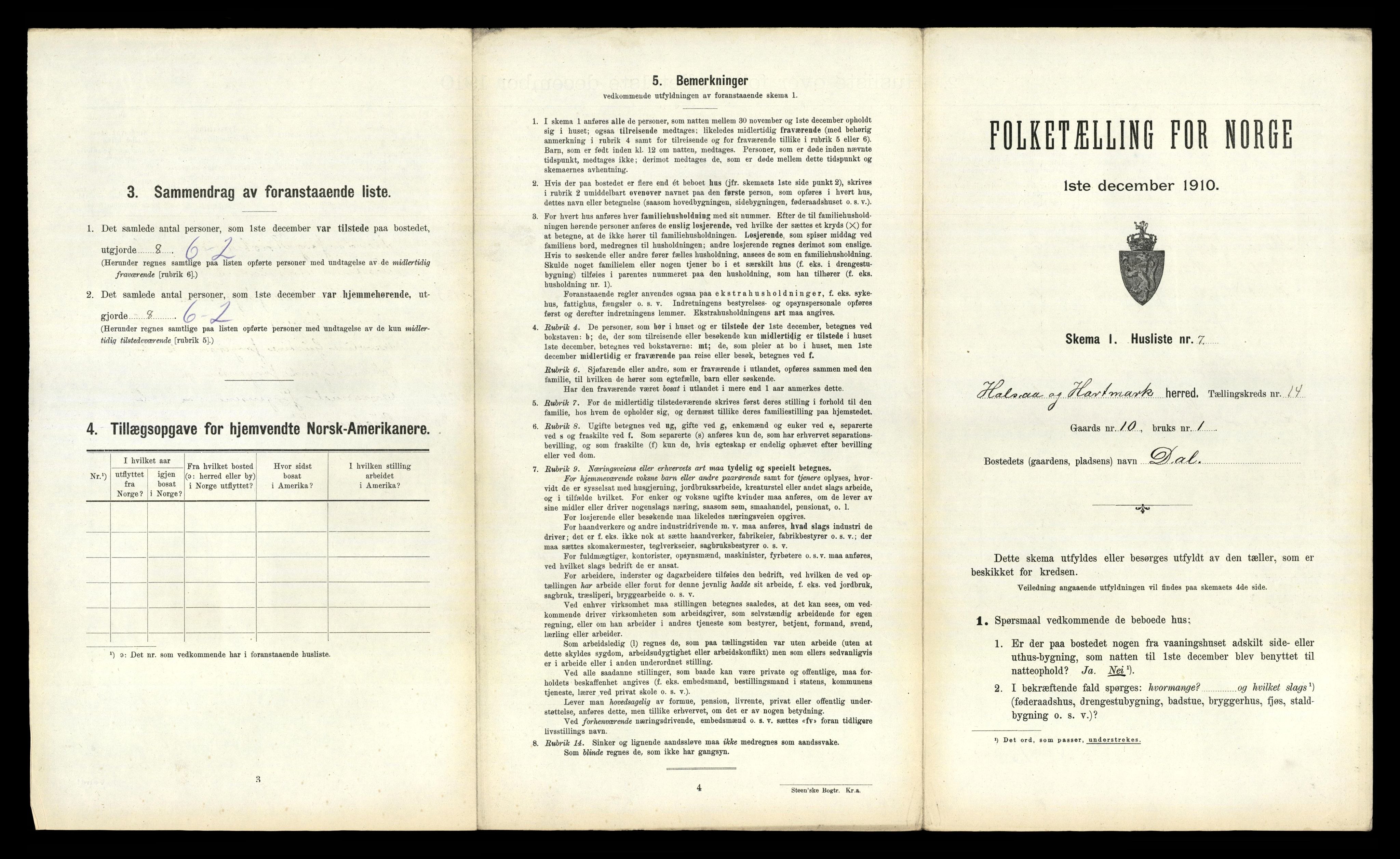 RA, 1910 census for Halse og Harkmark, 1910, p. 1354