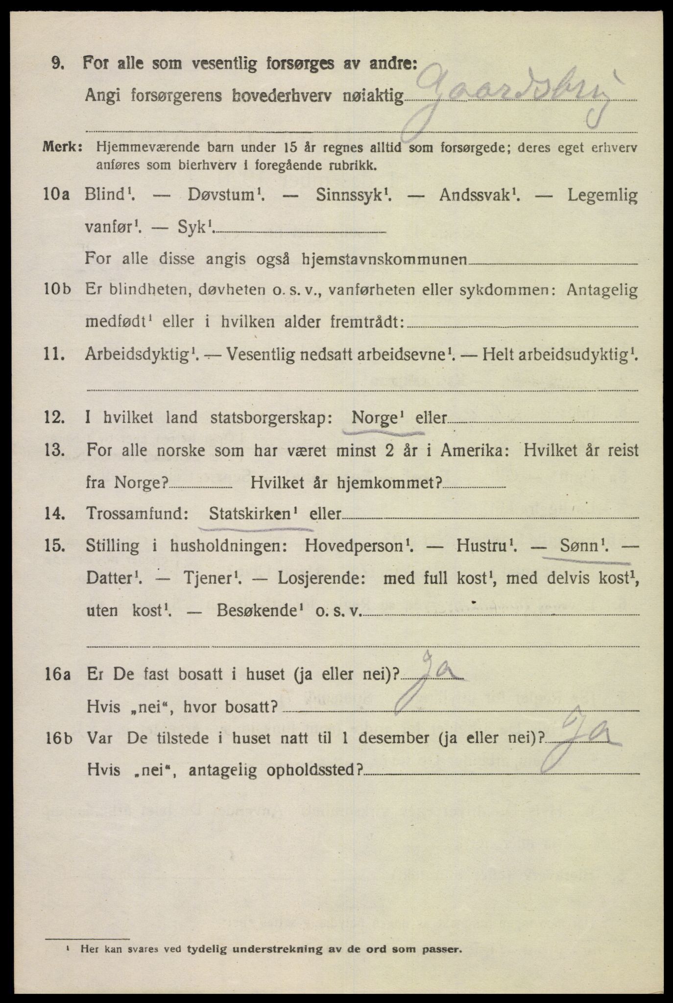 SAK, 1920 census for Lista, 1920, p. 7808