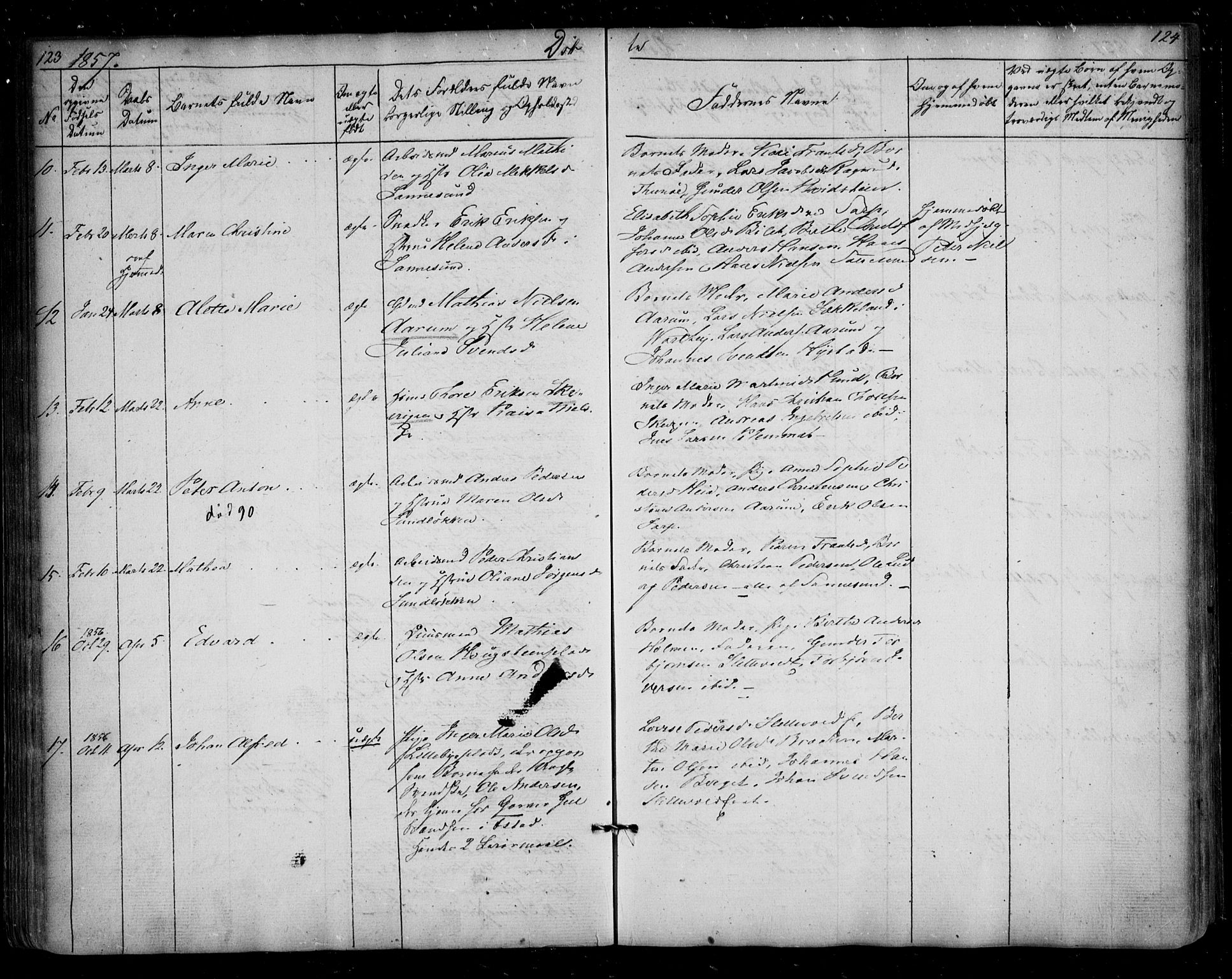 Borge prestekontor Kirkebøker, SAO/A-10903/F/Fa/L0005: Parish register (official) no. I 5, 1848-1860, p. 123-124