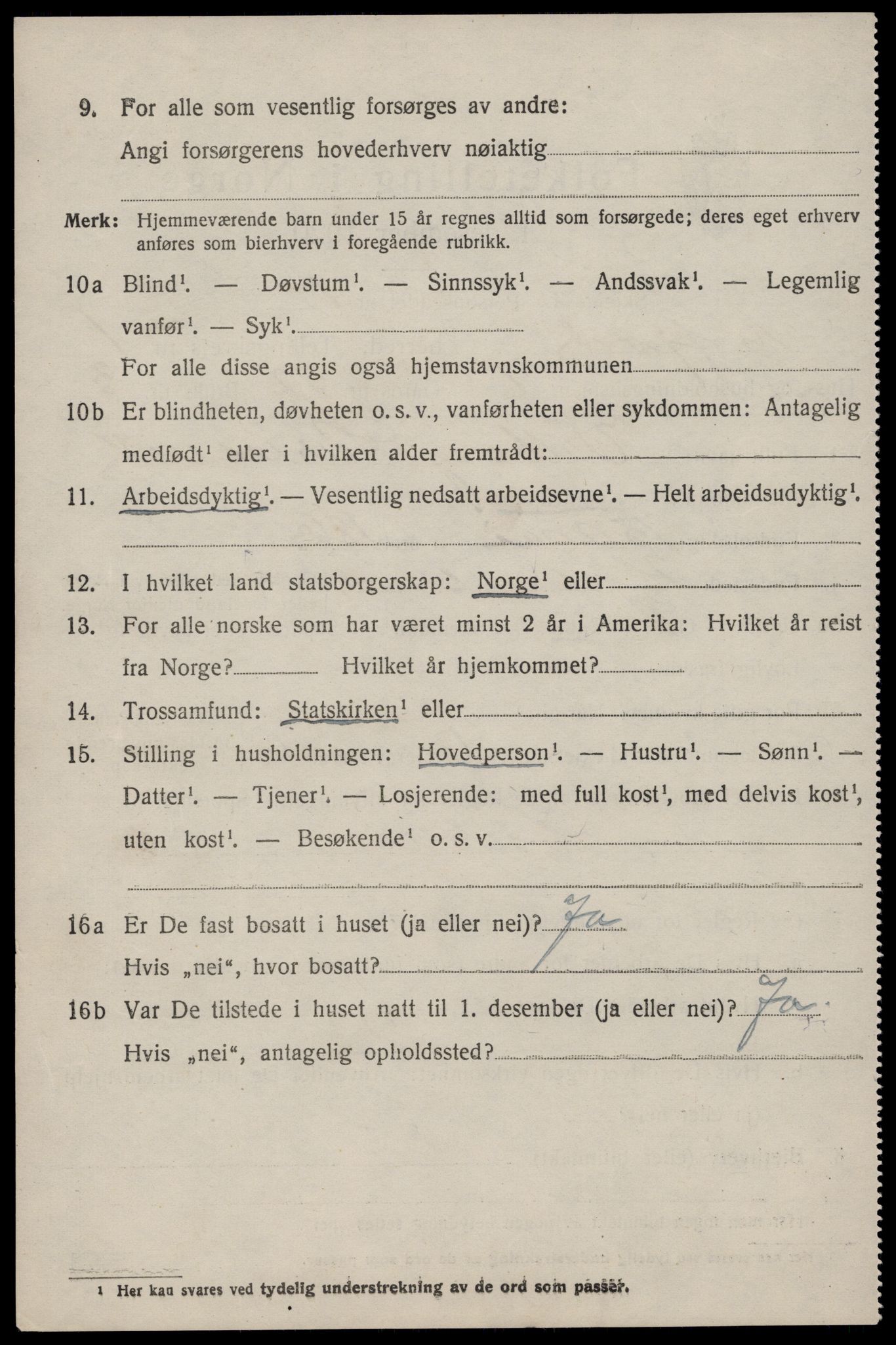 SAST, 1920 census for Erfjord, 1920, p. 272