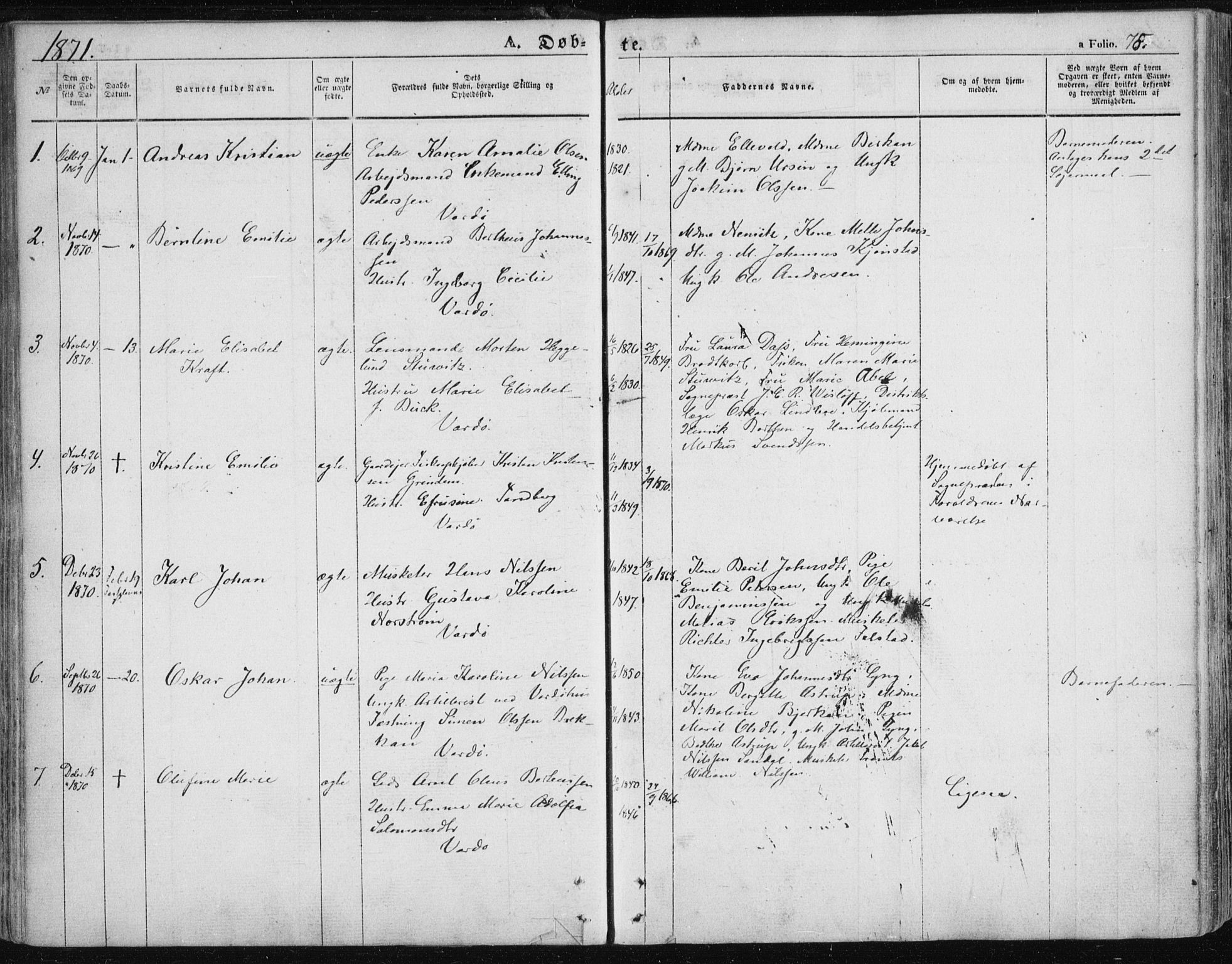 Vardø sokneprestkontor, SATØ/S-1332/H/Ha/L0004kirke: Parish register (official) no. 4, 1862-1871, p. 78