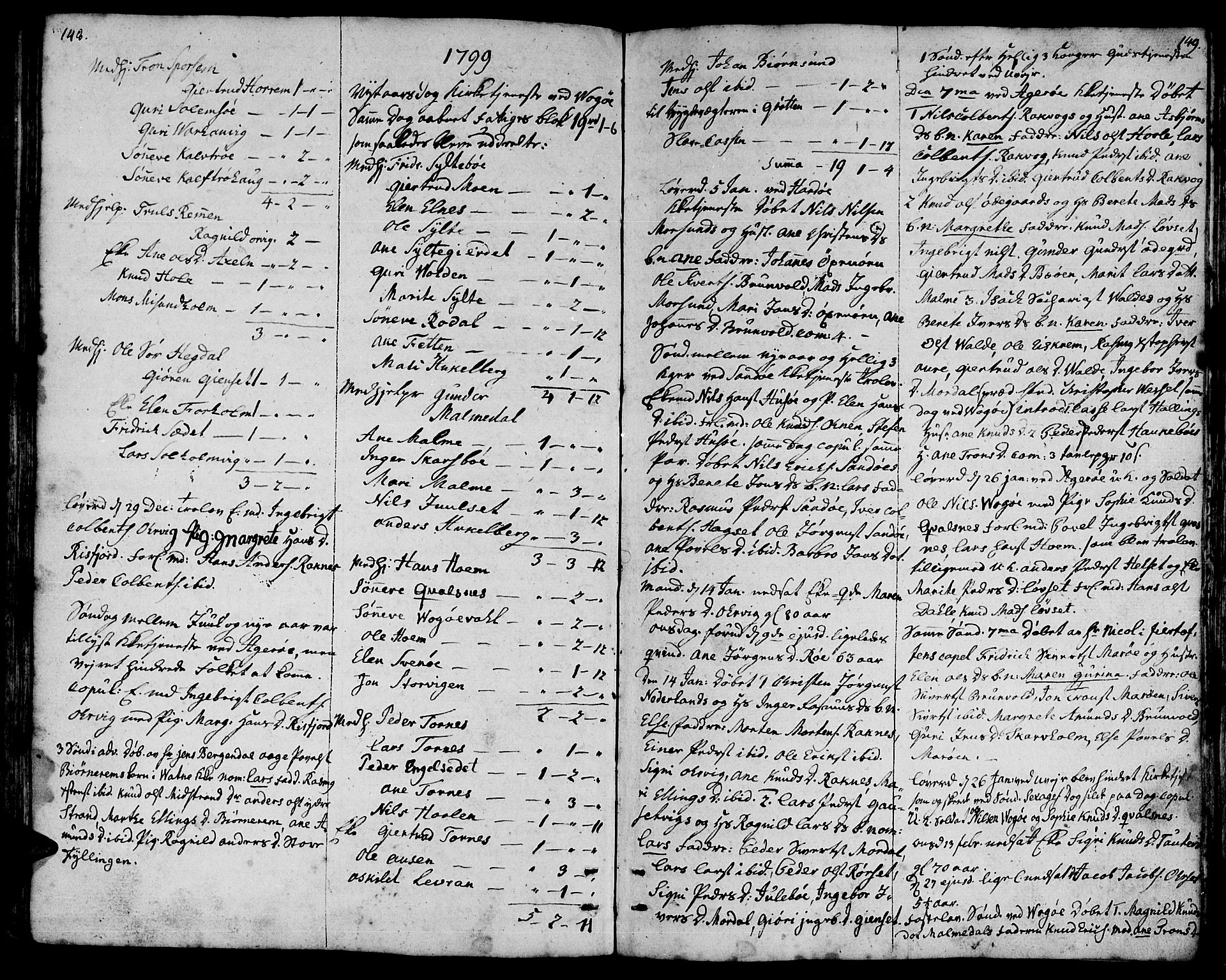 Ministerialprotokoller, klokkerbøker og fødselsregistre - Møre og Romsdal, SAT/A-1454/560/L0717: Parish register (official) no. 560A01, 1785-1808, p. 148-149
