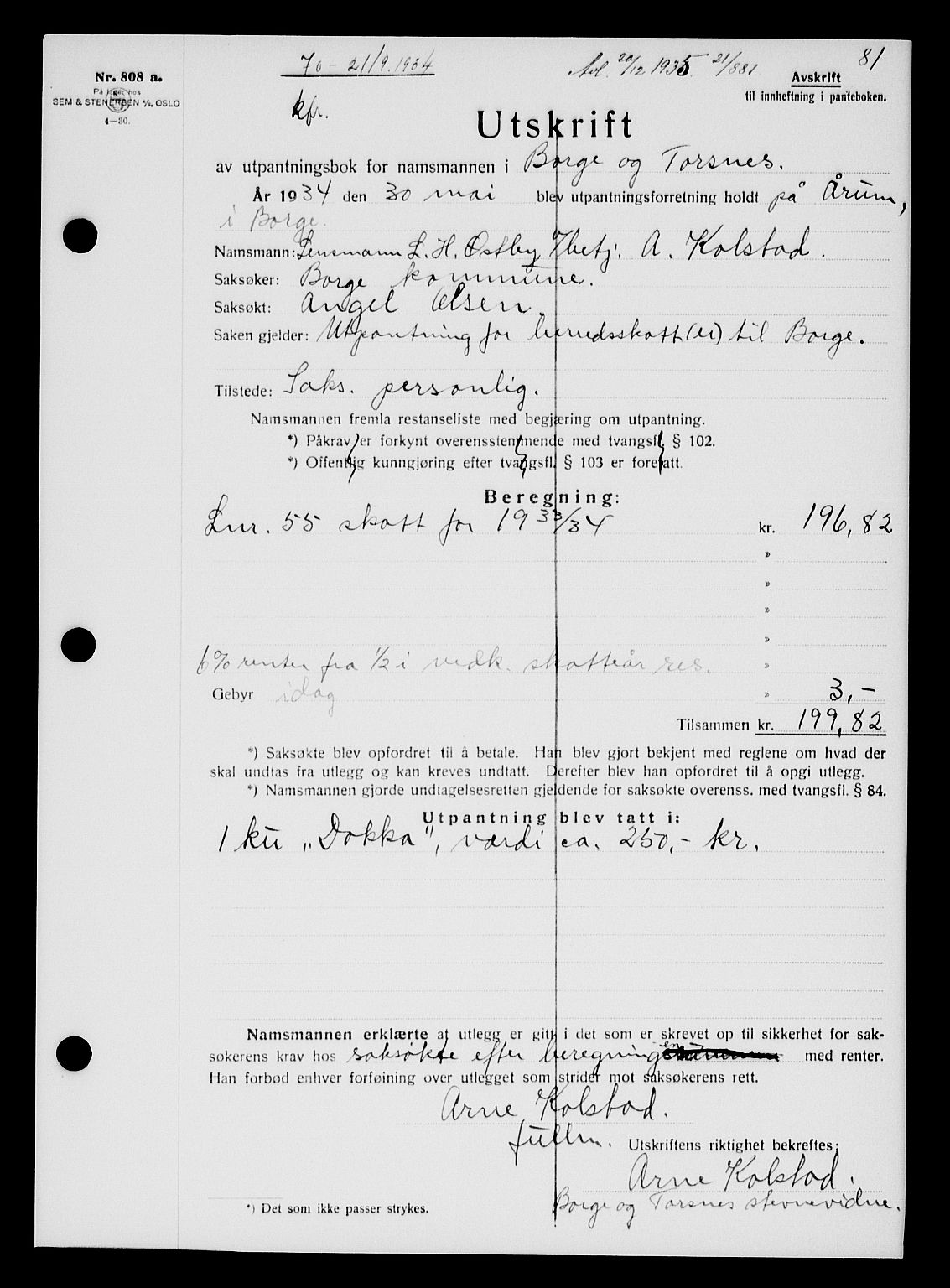 Tune sorenskriveri, SAO/A-10470/G/Gb/Gbb/L0004: Mortgage book no. II 20-24, 1933-1935, Deed date: 21.09.1934