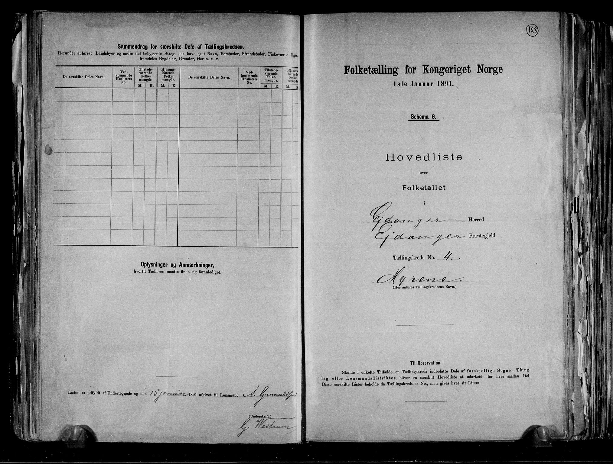 RA, 1891 census for 0813 Eidanger, 1891, p. 14