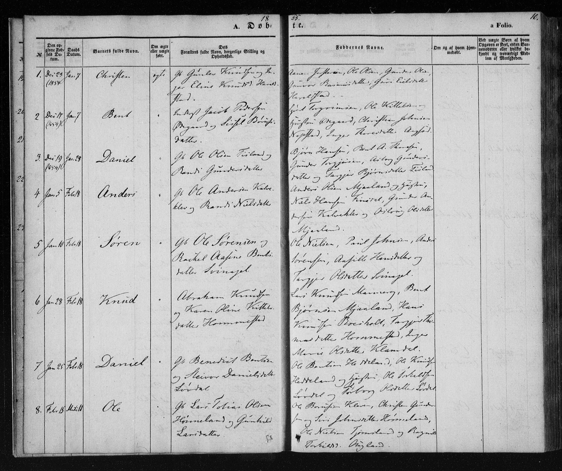 Holum sokneprestkontor, SAK/1111-0022/F/Fa/Fab/L0005: Parish register (official) no. A 5, 1847-1874, p. 16