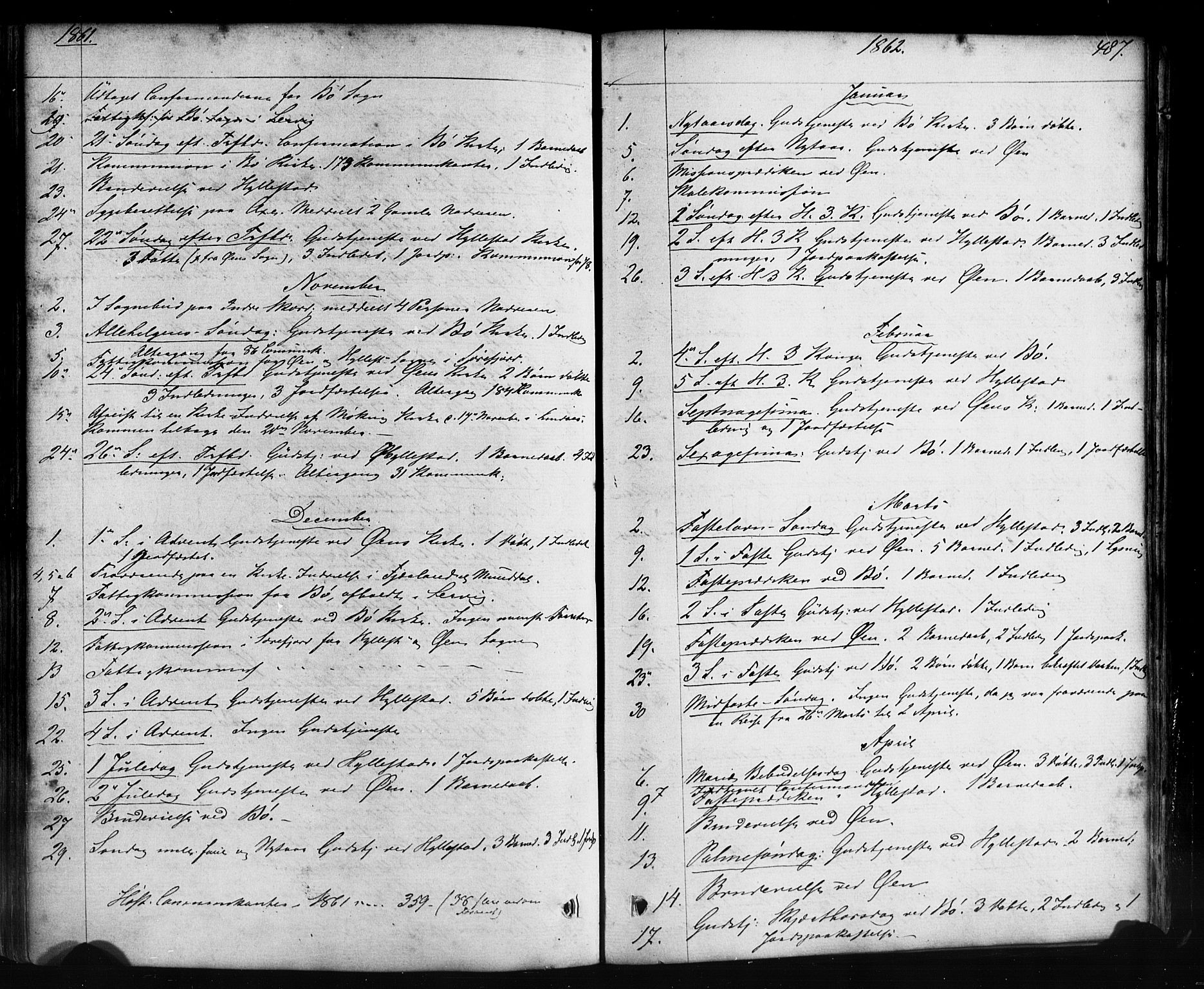 Hyllestad sokneprestembete, SAB/A-80401: Parish register (official) no. A 1, 1861-1886, p. 487