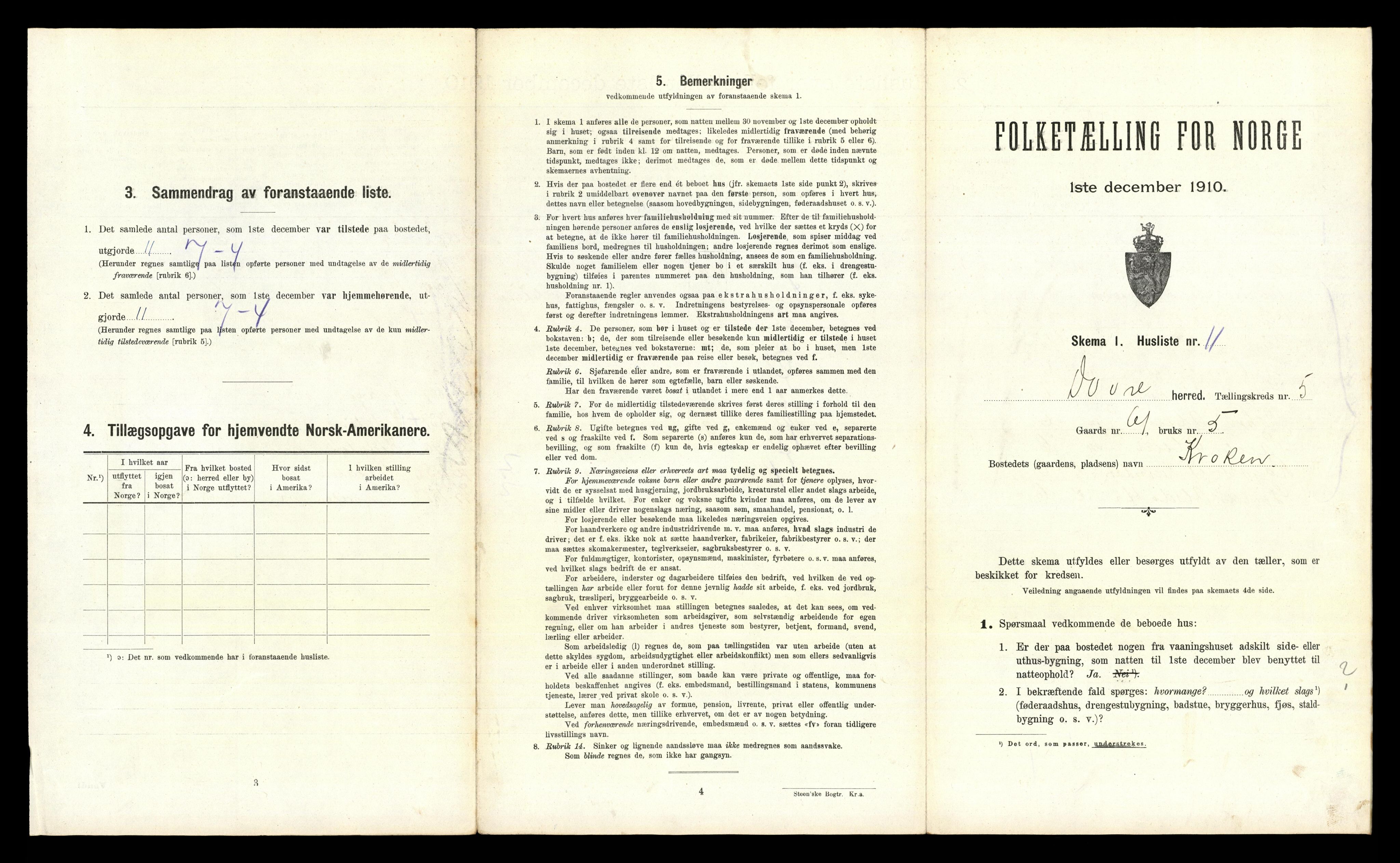 RA, 1910 census for Dovre, 1910, p. 685