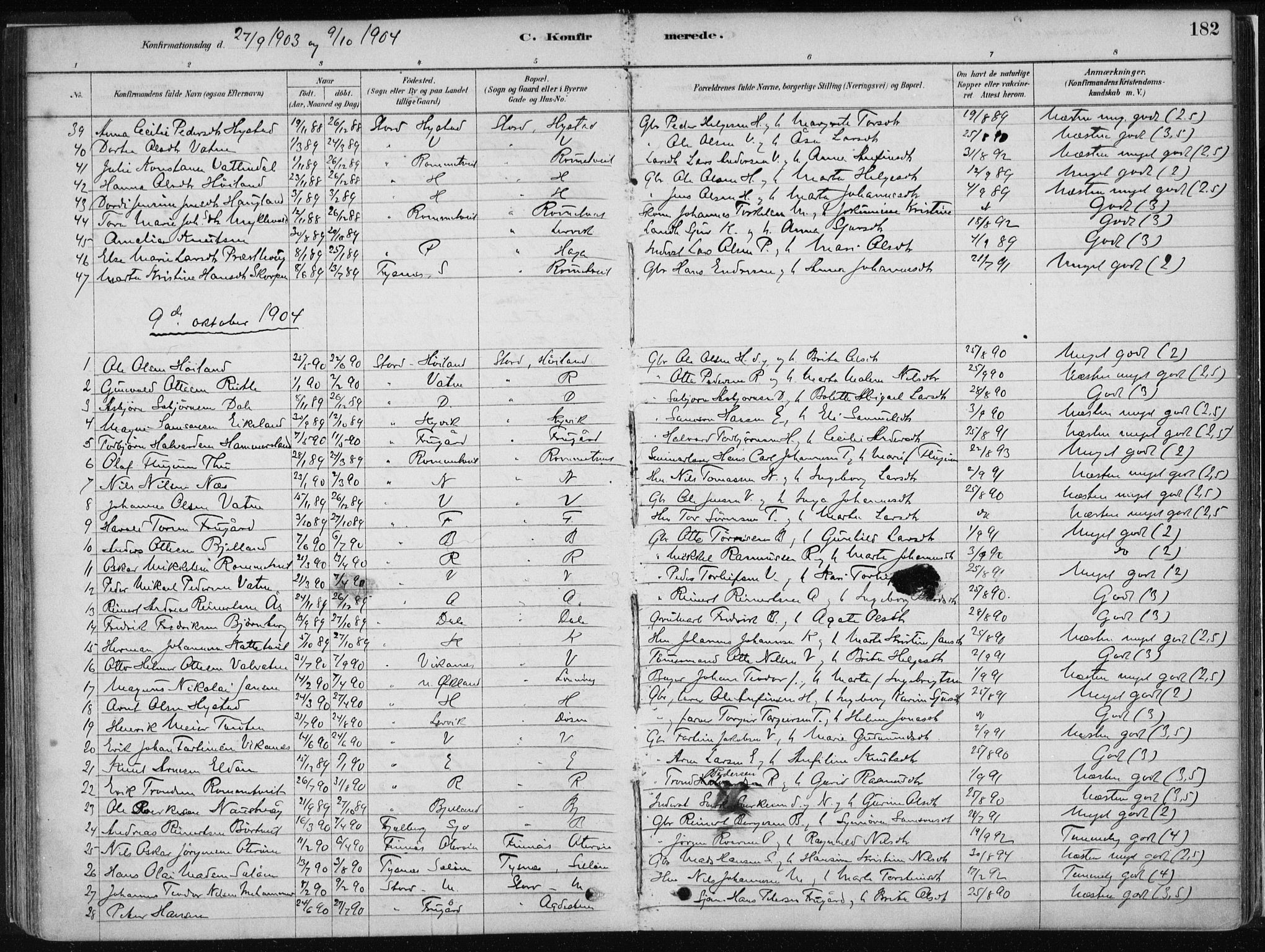 Stord sokneprestembete, SAB/A-78201/H/Haa: Parish register (official) no. B 2, 1878-1913, p. 182