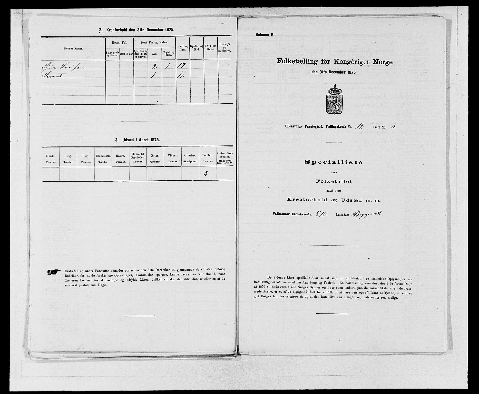 SAB, 1875 census for 1230P Ullensvang, 1875, p. 1235