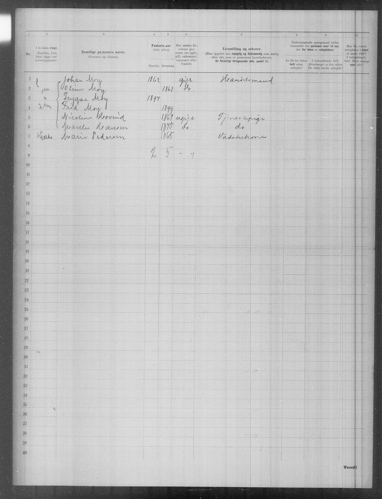 OBA, Municipal Census 1903 for Kristiania, 1903, p. 2316