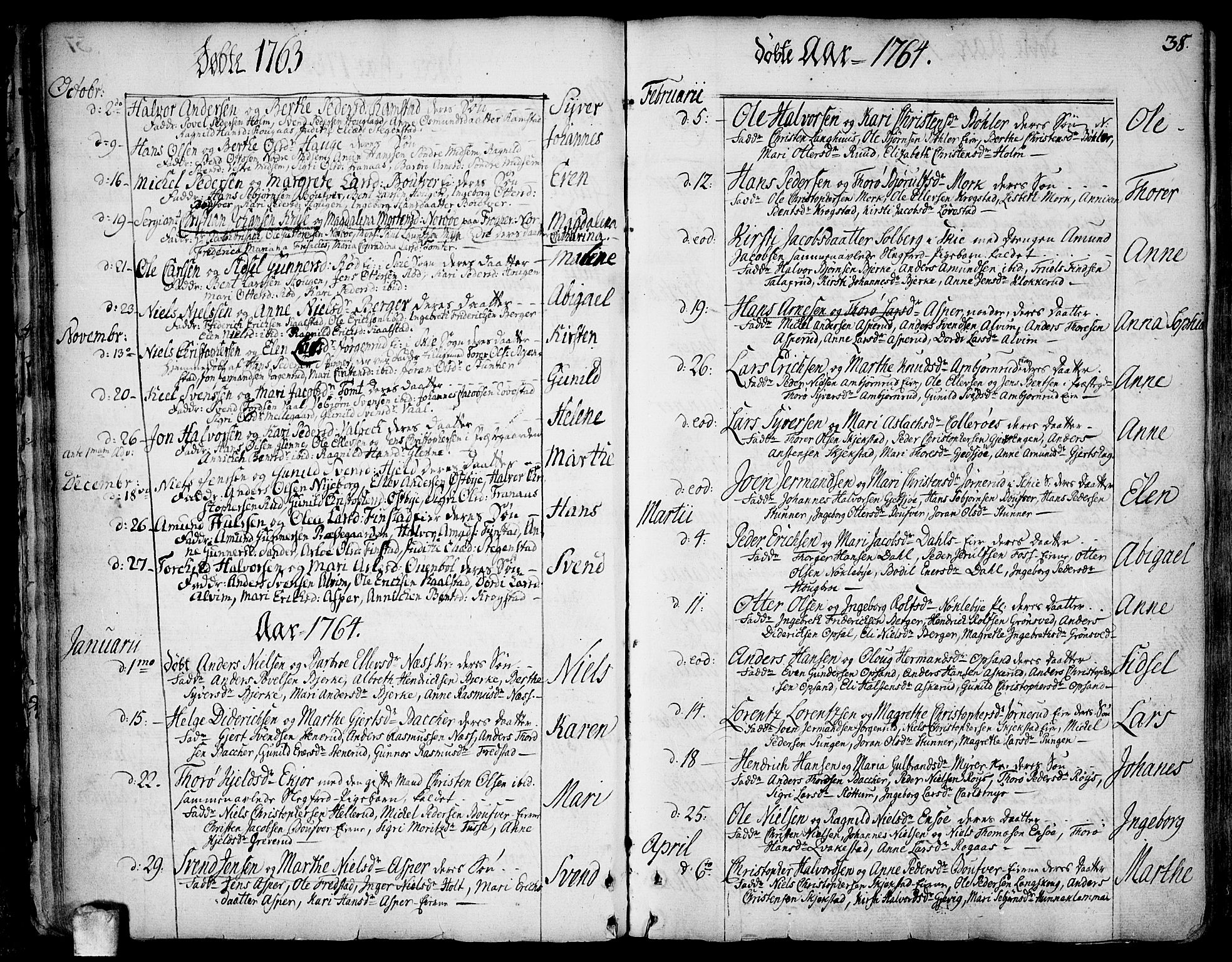 Kråkstad prestekontor Kirkebøker, SAO/A-10125a/F/Fa/L0001: Parish register (official) no. I 1, 1736-1785, p. 38